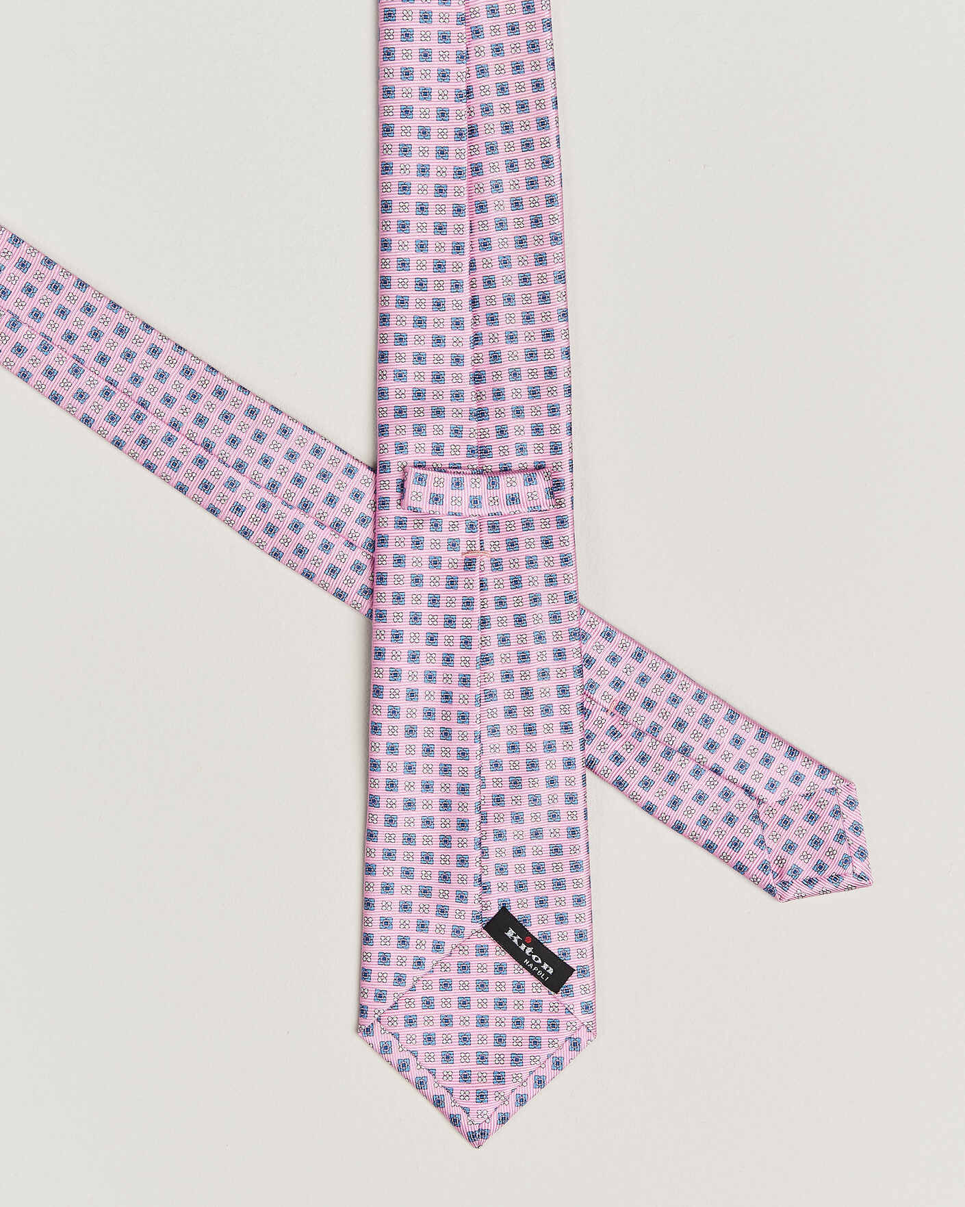 Men | Ties | Kiton | Printed Flower Silk Tie Pink