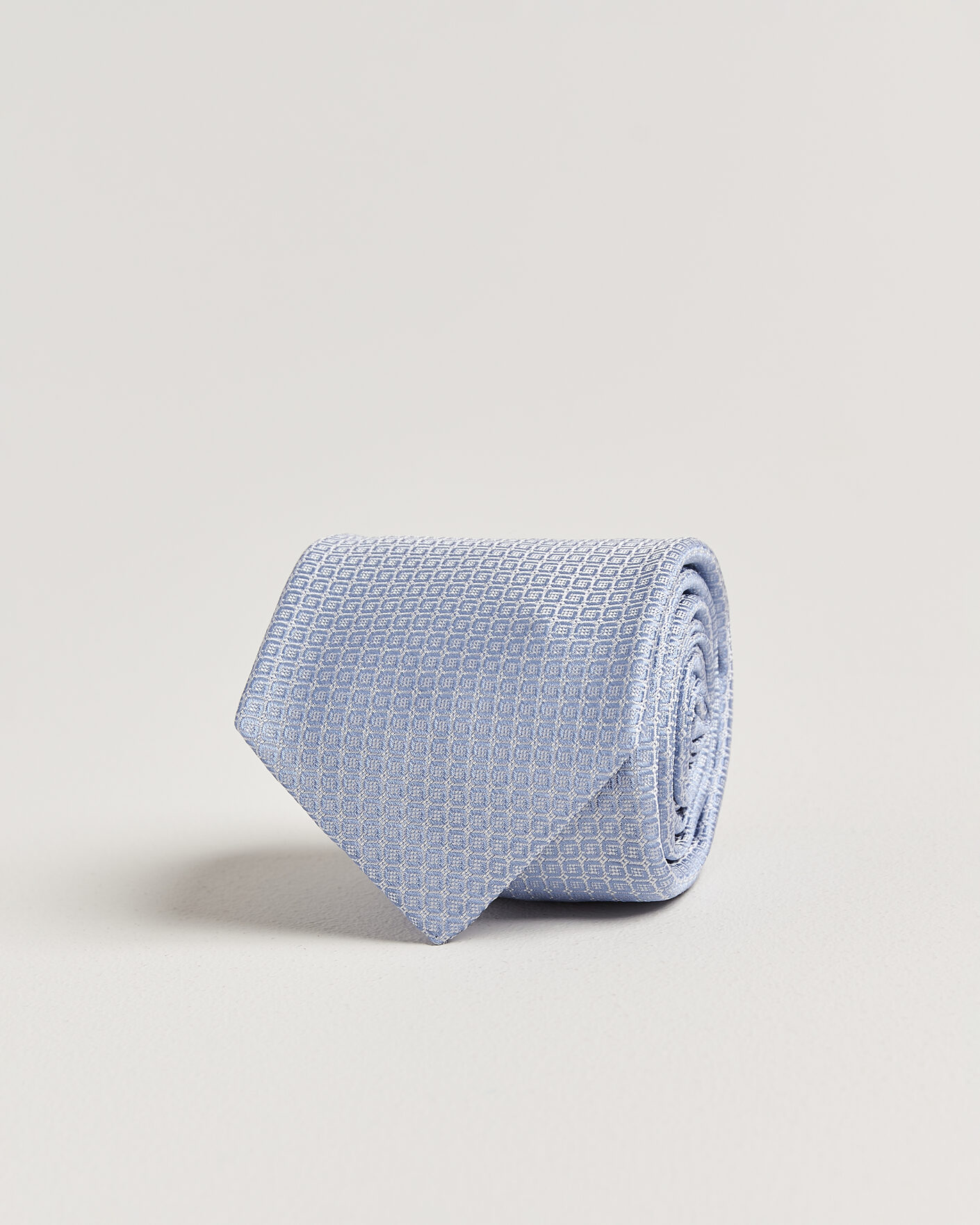 Men | Ties | Kiton | Micro Structure Silk Tie Sky Blue