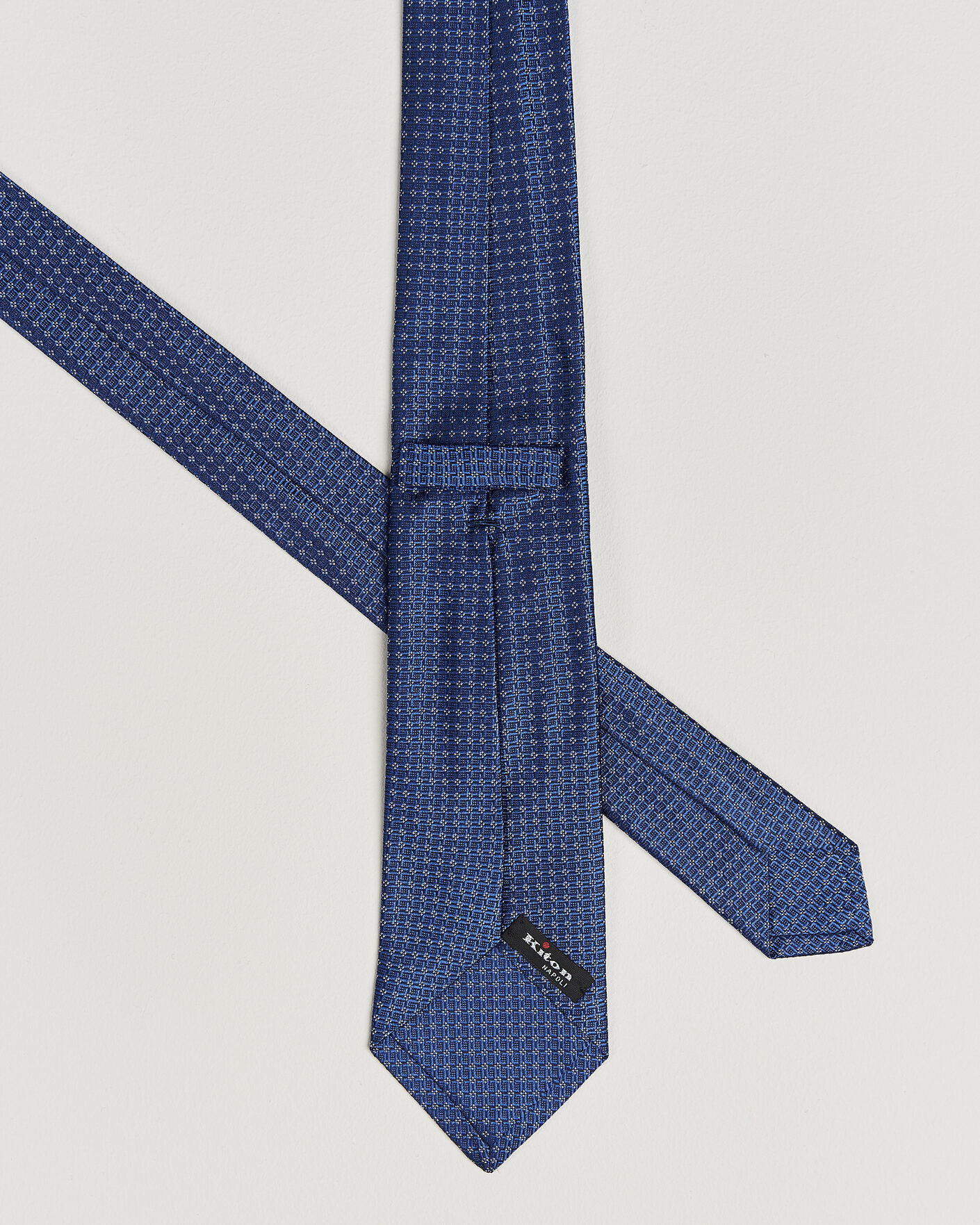 Men | Ties | Kiton | Micro Structure Silk Tie Navy