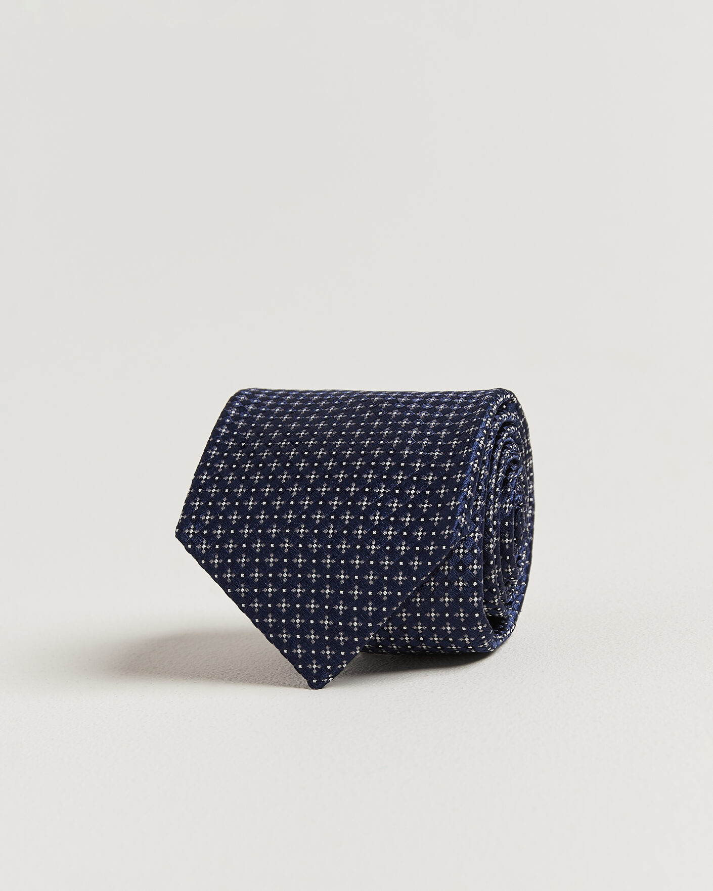 Men | Ties | Kiton | Flower Jacquard Silk Tie Navy