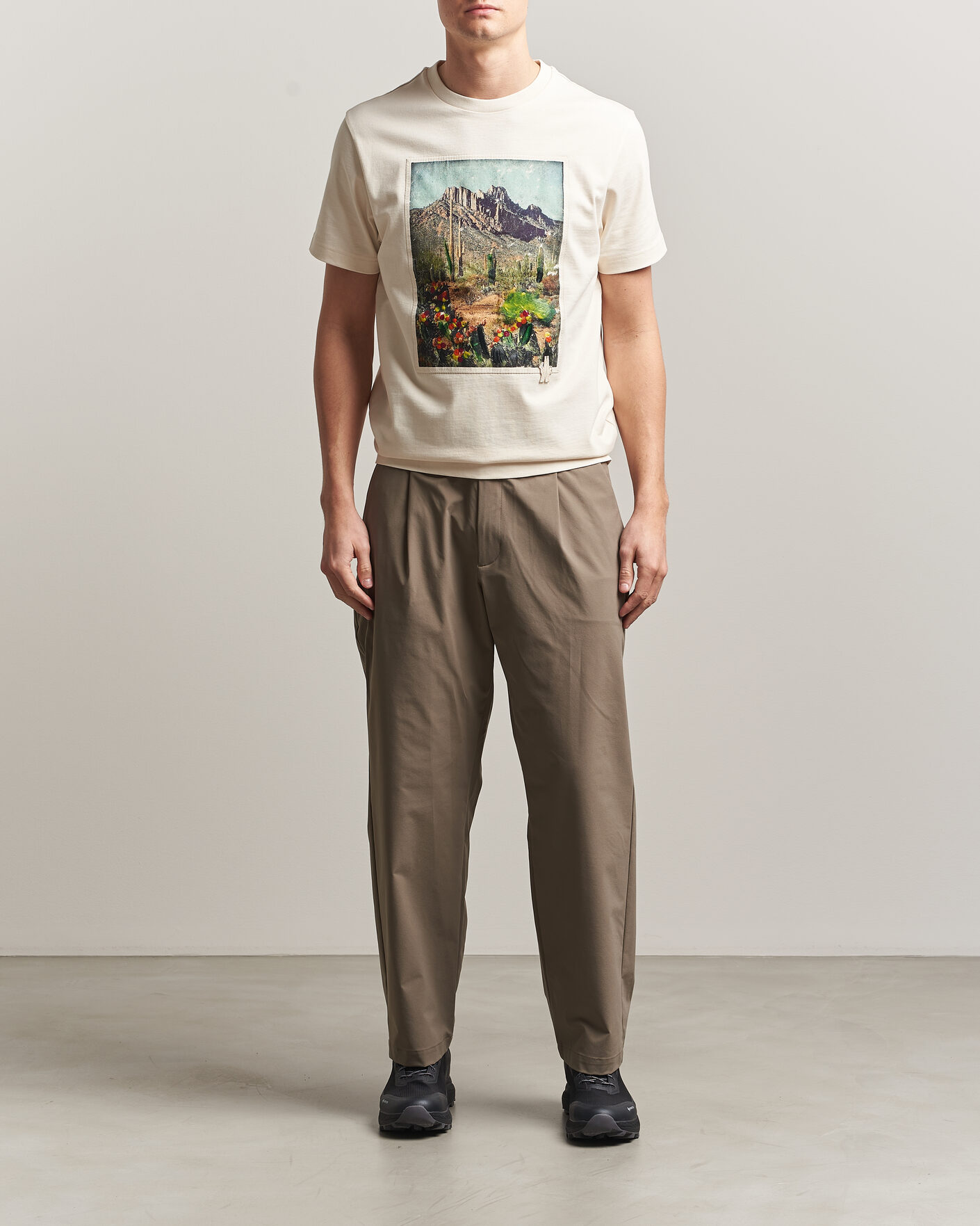 Moncler Grenoble Mountain Print T-Shirt Off White at CareOfCarl.com