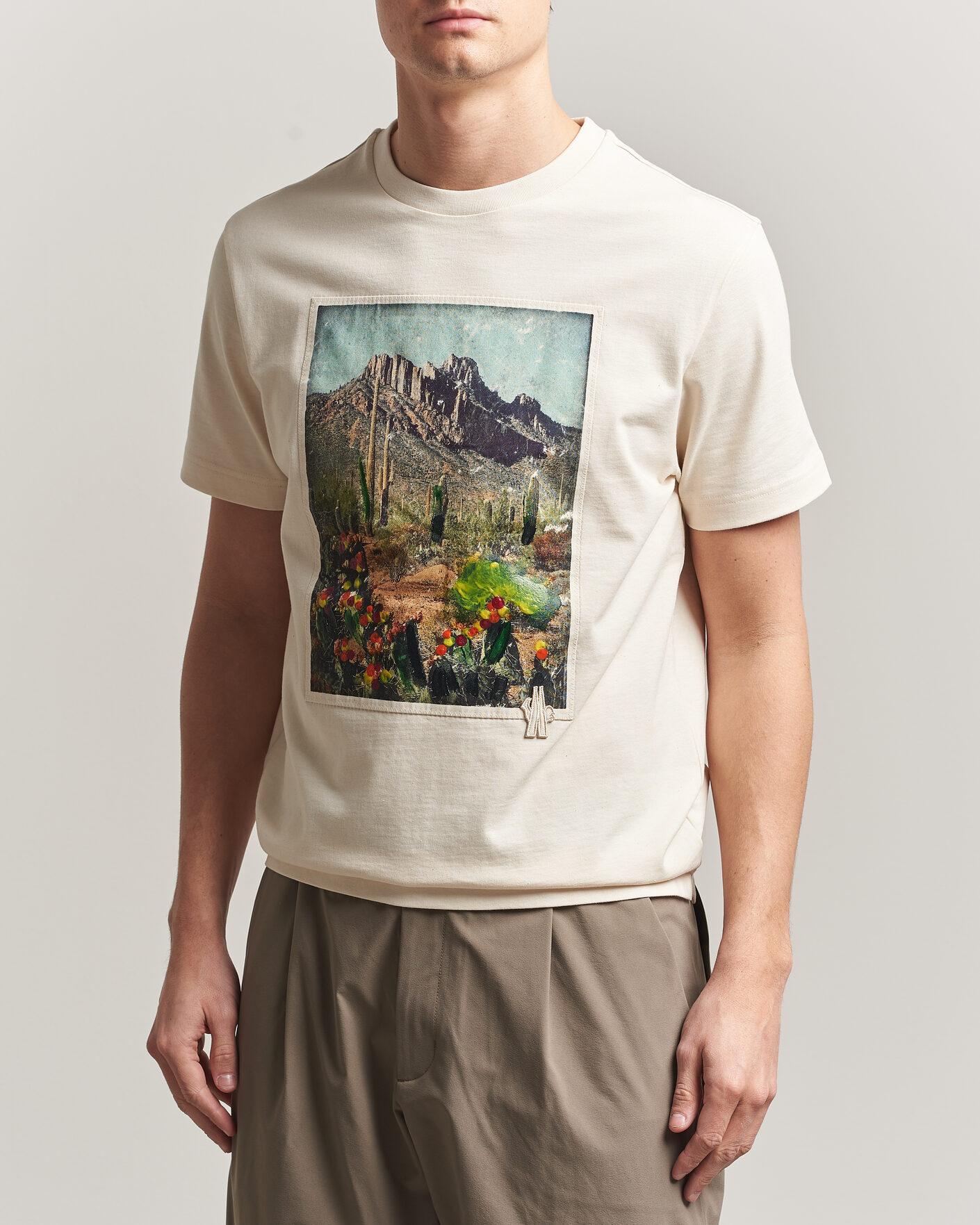 Moncler Grenoble Mountain Print T-Shirt Off White at CareOfCarl.com