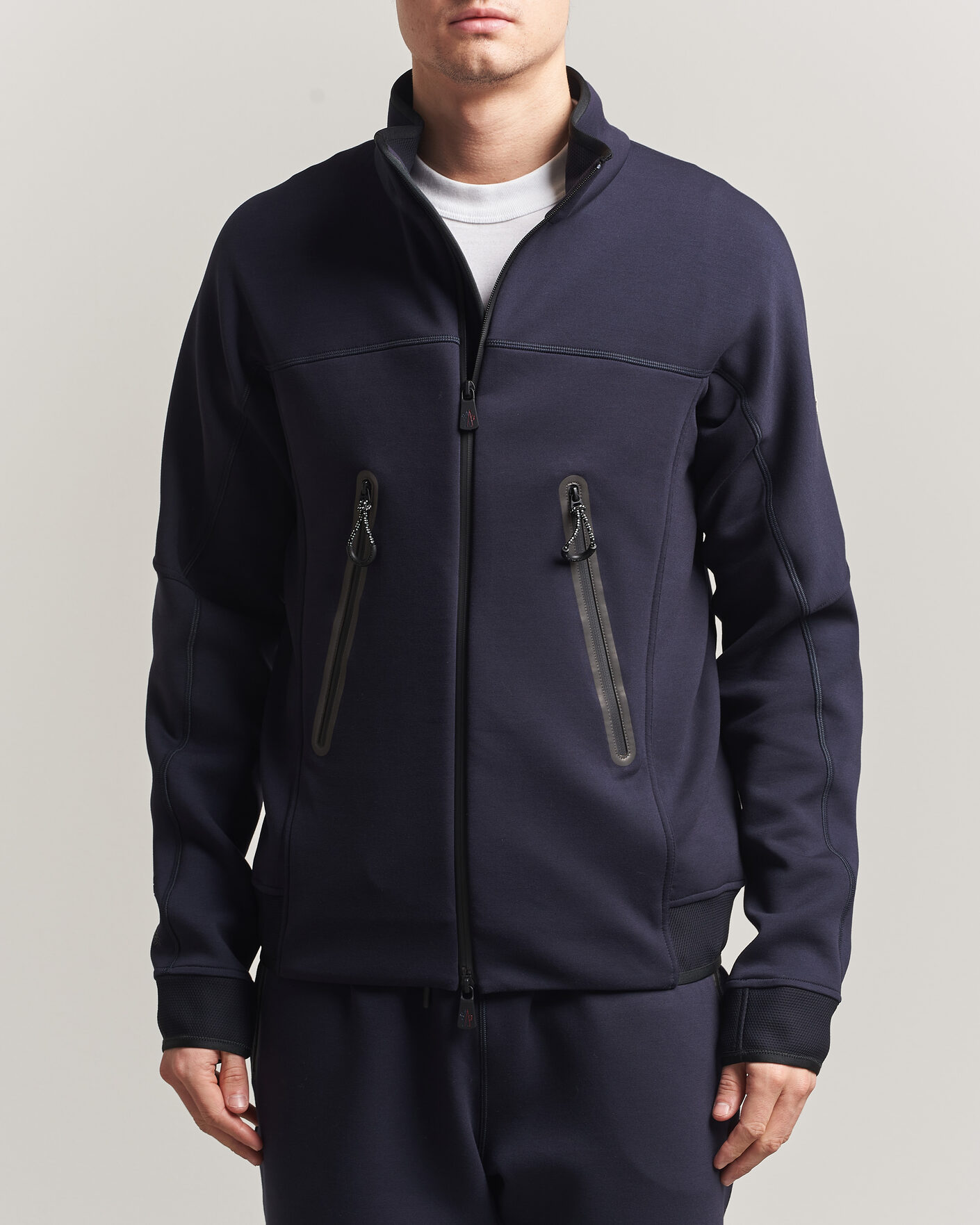 Moncler ネイビー フルジップジャケット Moncler Grenoble Zip Up Cardigan Navy at CareOfCarl.com