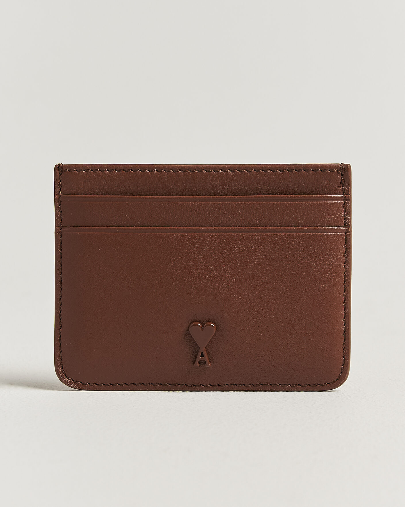 Men | Wallets | AMI | Tonal Heart Logo Card Holder Caramel