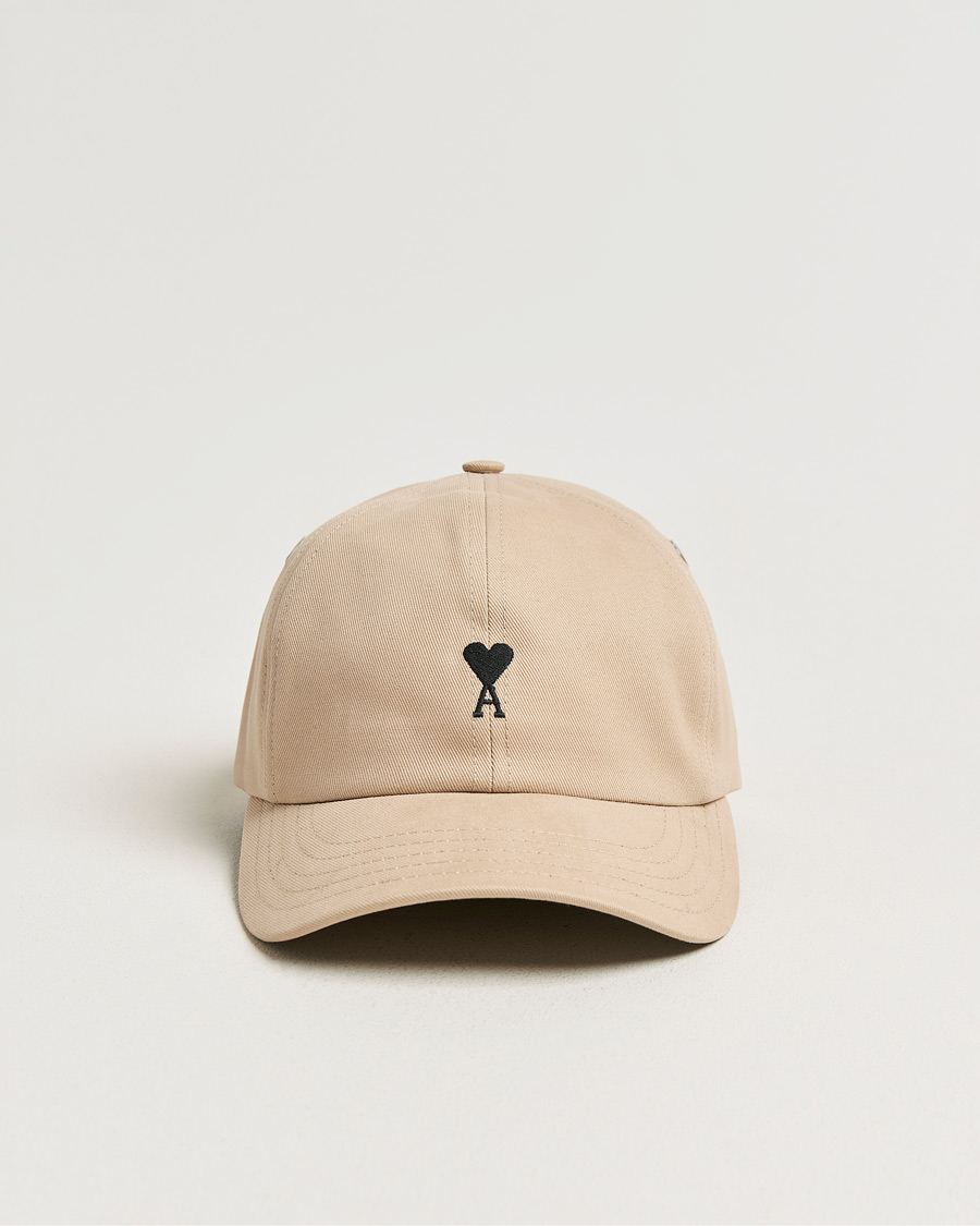 Men | Hats & Caps | AMI | Black Heart Logo Cap Beige Taupe