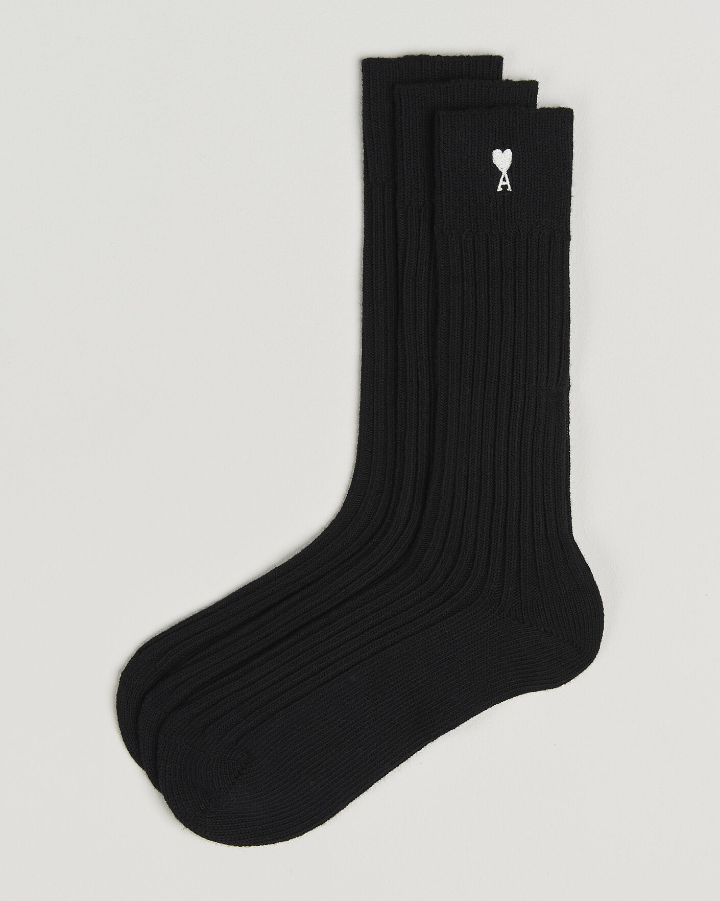 Men | Underwear & Socks | AMI | 3-Pack Heart Logo Cotton Socks Black