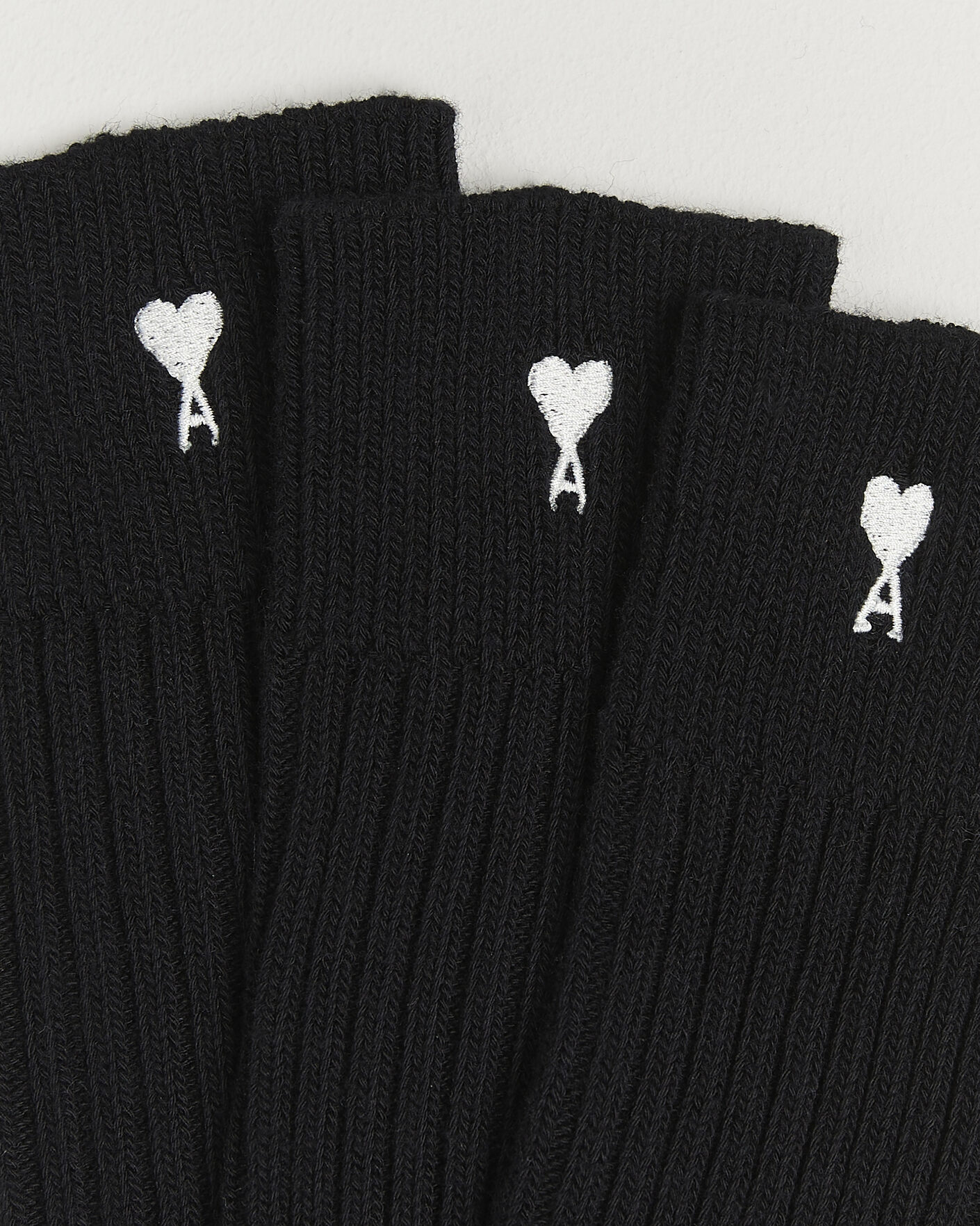 Men | Underwear & Socks | AMI | 3-Pack Heart Logo Cotton Socks Black