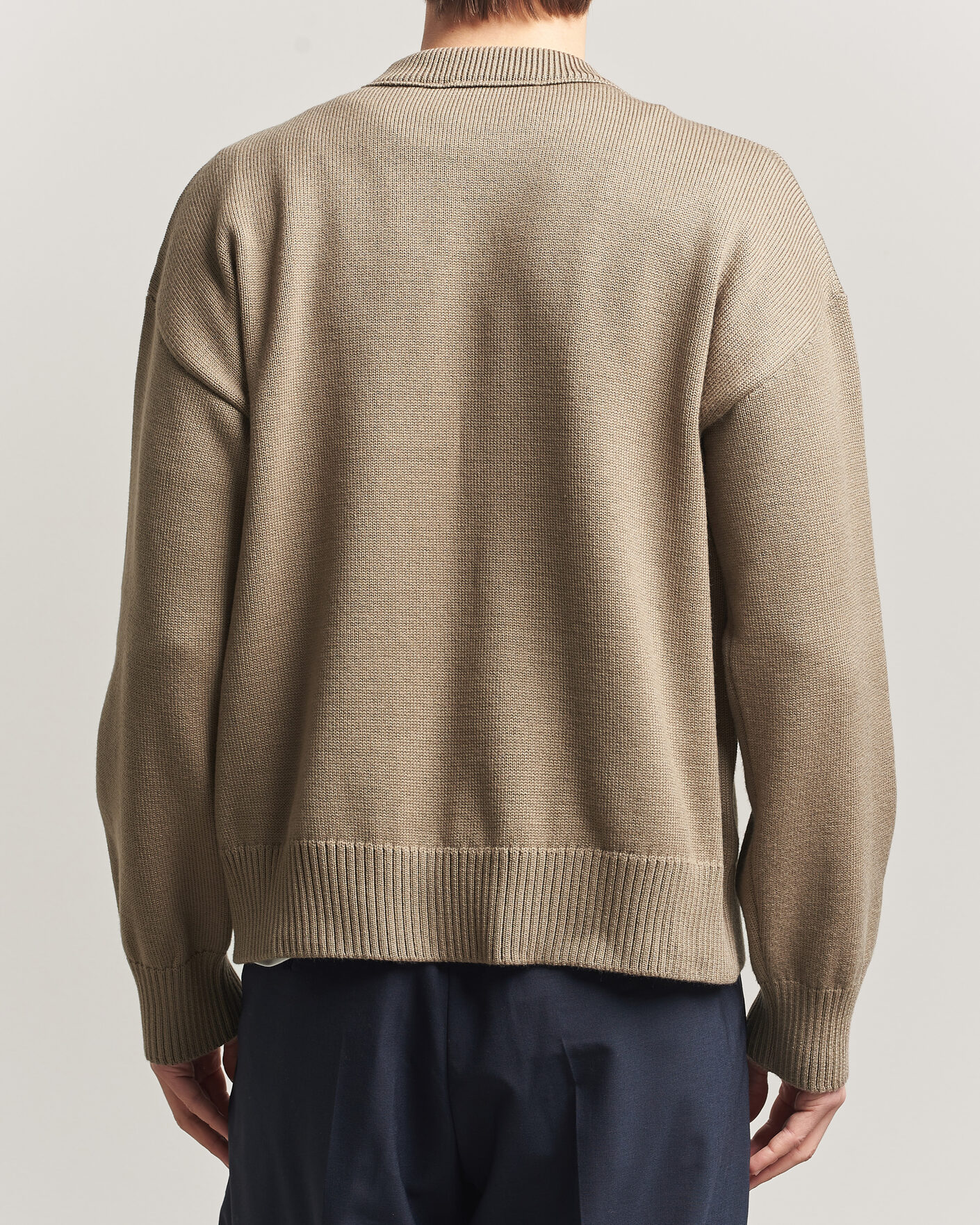 Men | Sweaters & Knitwear | AMI | Big Heart Wool Sweater Beige