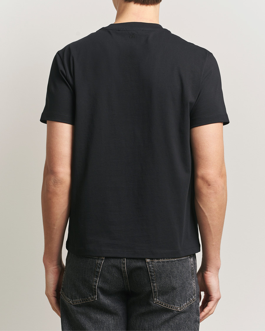 Men | T-Shirts | AMI | Contrast Heart Logo T-Shirt Black