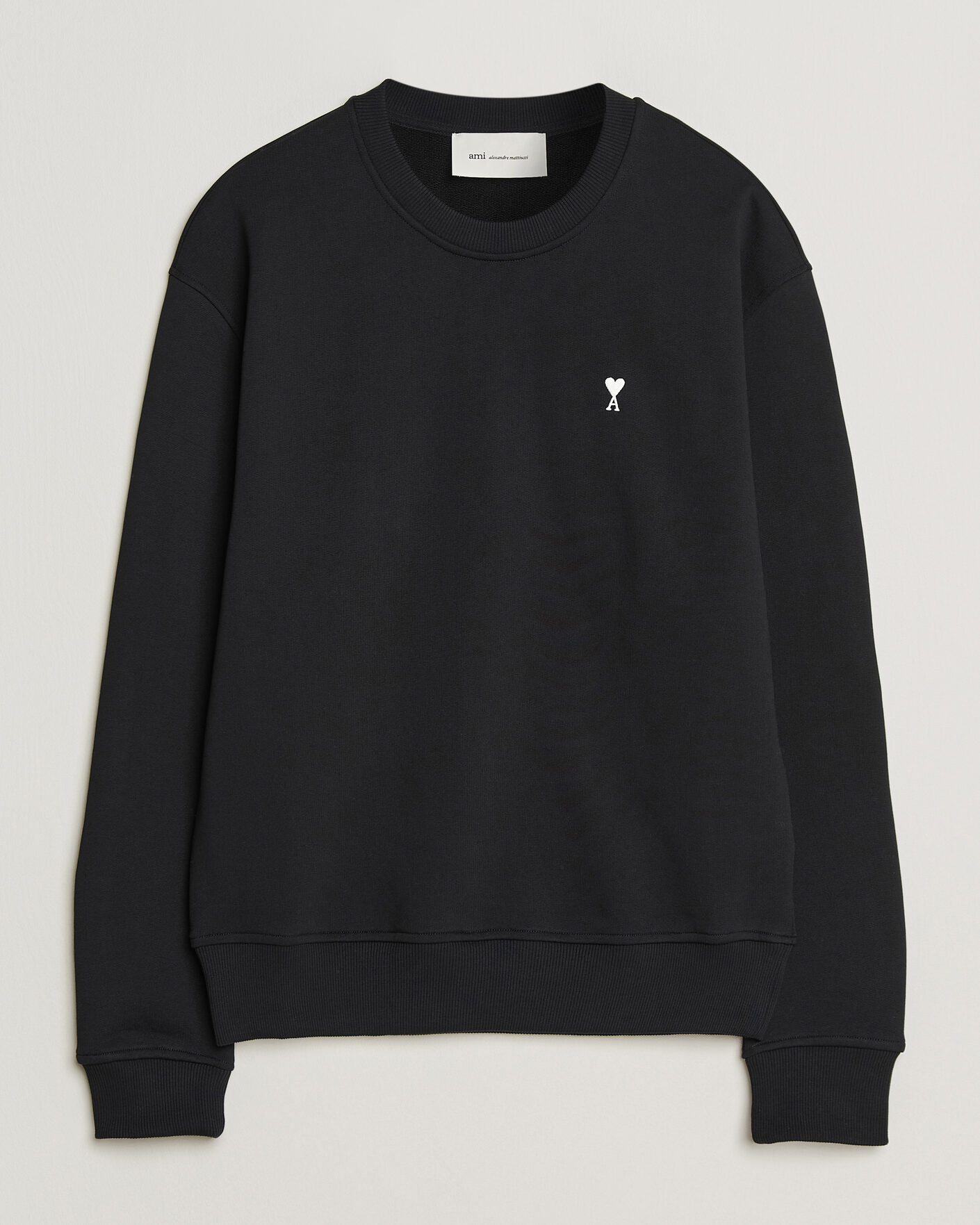 Men | Sweaters & Knitwear | AMI | Contrast Heart Logo Sweatshirt Black