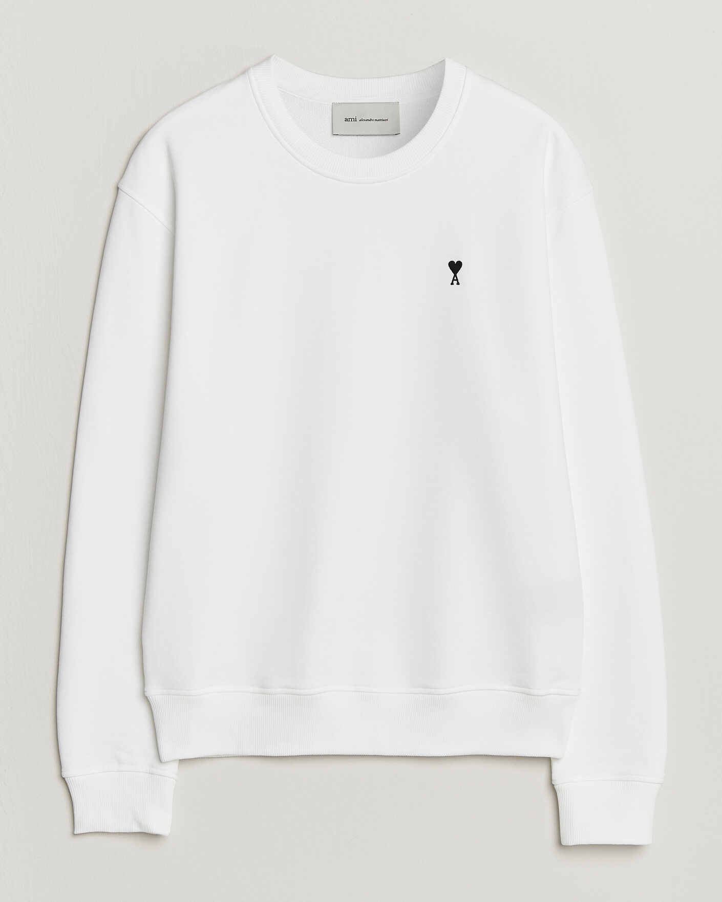 Men | Sweaters & Knitwear | AMI | Contrast Heart Logo Sweatshirt White