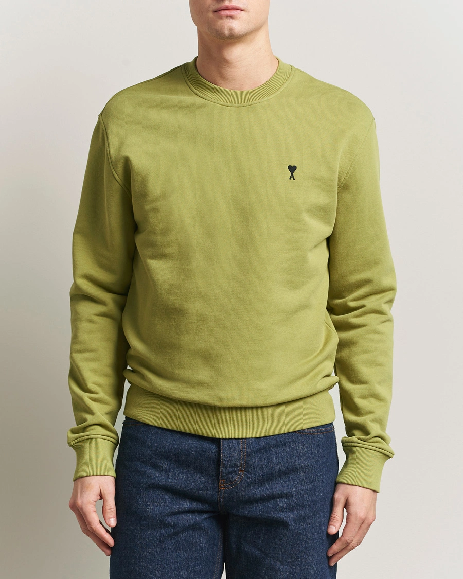 Men | Sweaters & Knitwear | AMI | Contrast Heart Logo Sweatshirt Matcha