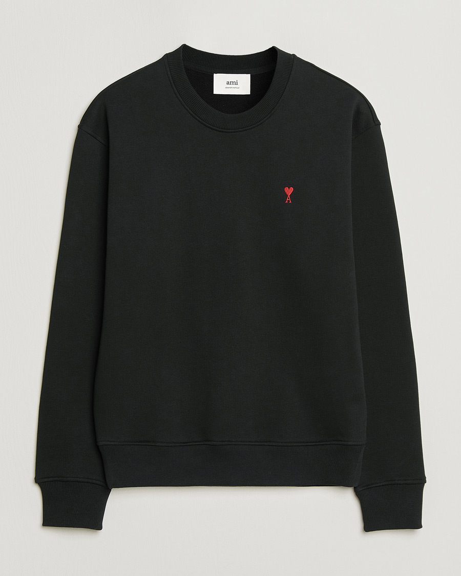 Men | Sweaters & Knitwear | AMI | Heart Logo Sweatshirt Black