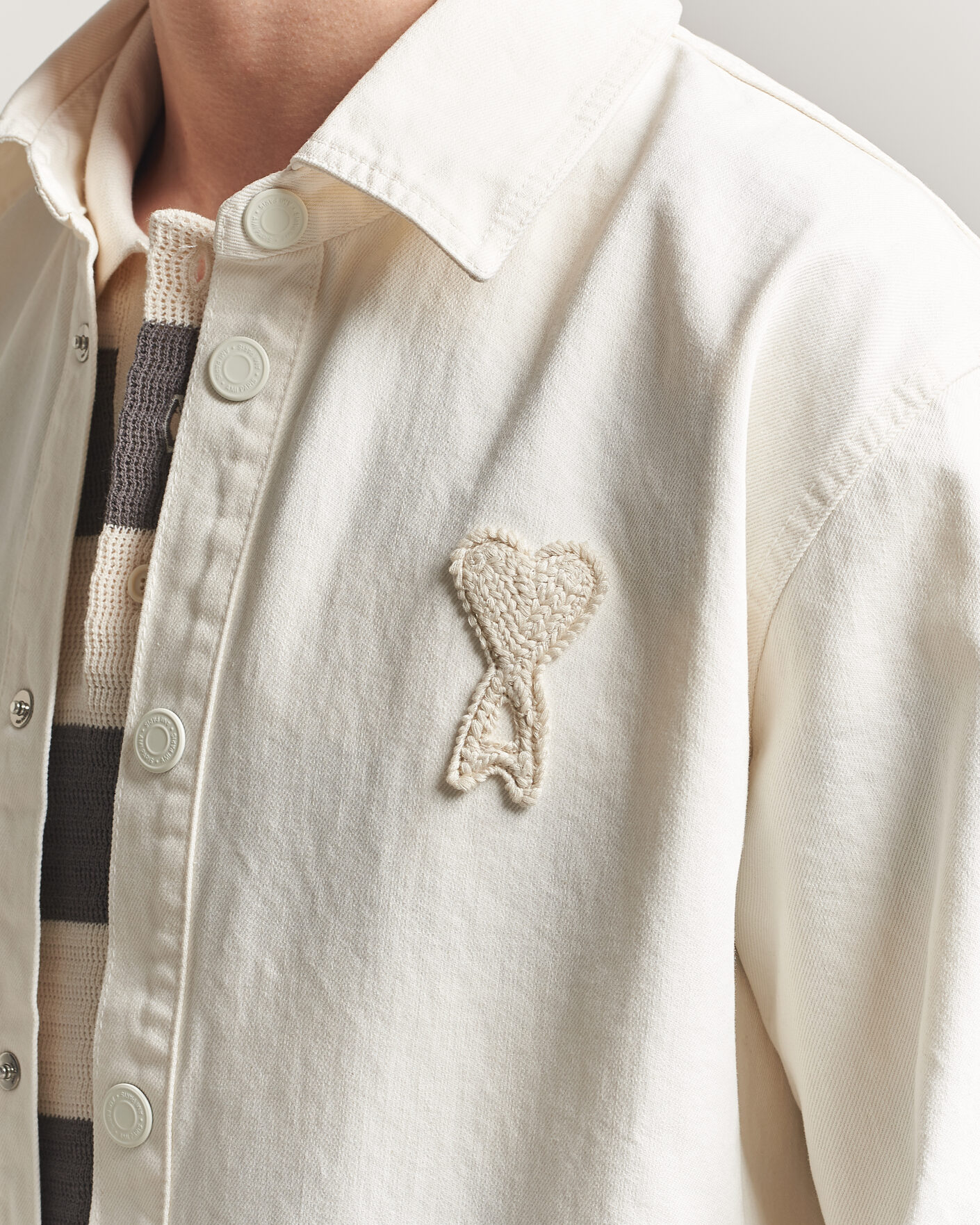 Men | Shirts | AMI | Cotton Twill Overshirt Creme