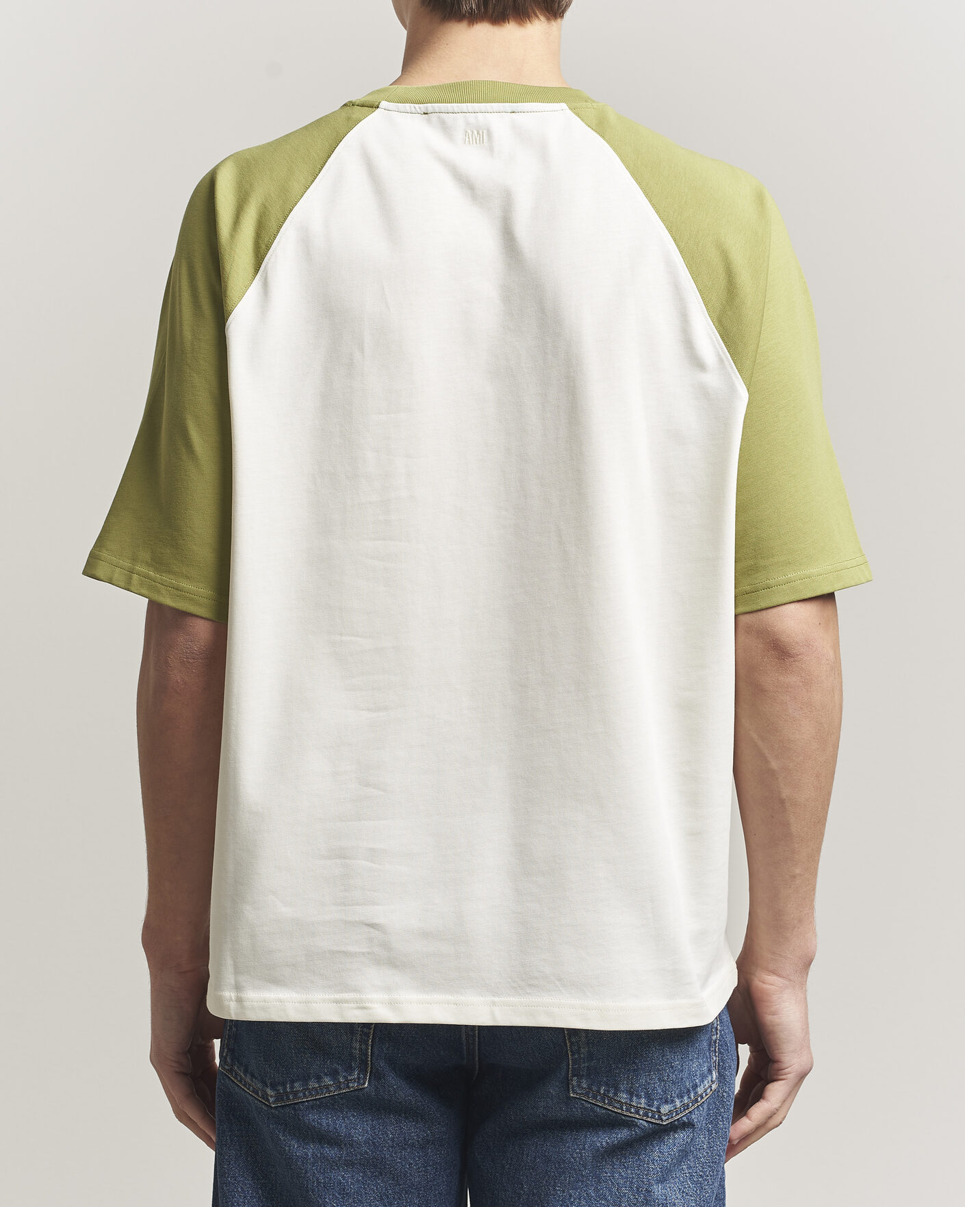 Men | T-Shirts | AMI | Knitted Heart Logo T-Shirt Creme/Matcha