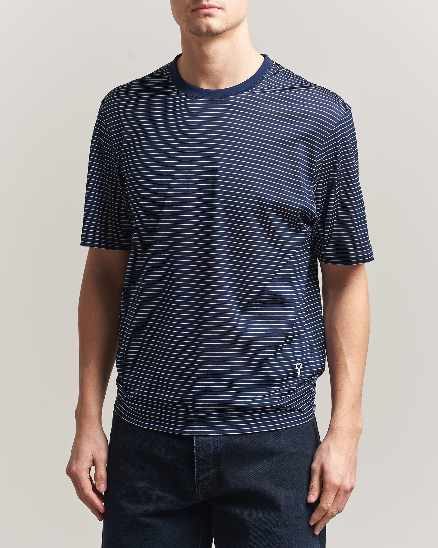 Men | T-Shirts | AMI | Striped T-Shirt Navy/White