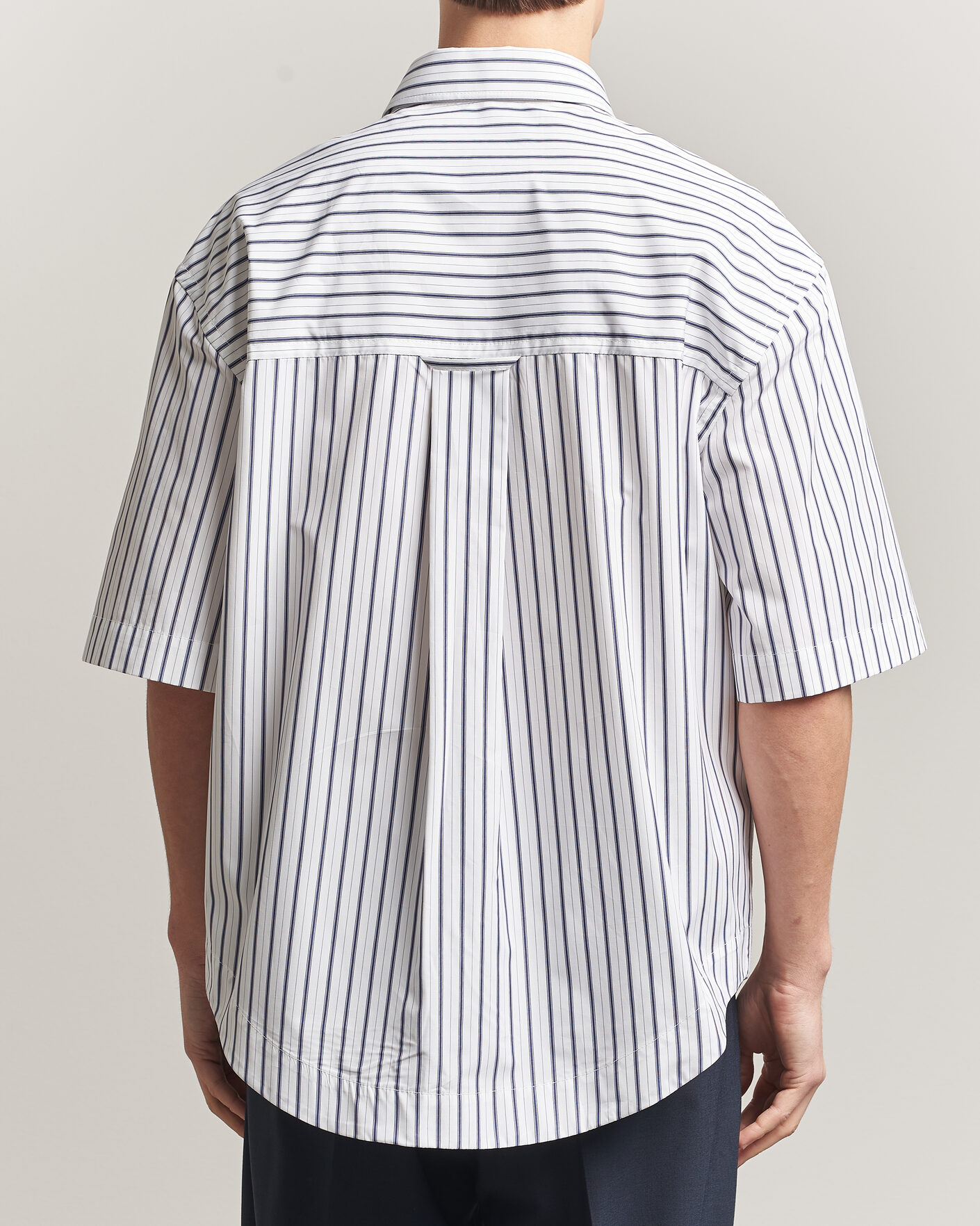 Men | Shirts | AMI | Short Sleeve Camp Collar Shirt White/Blue