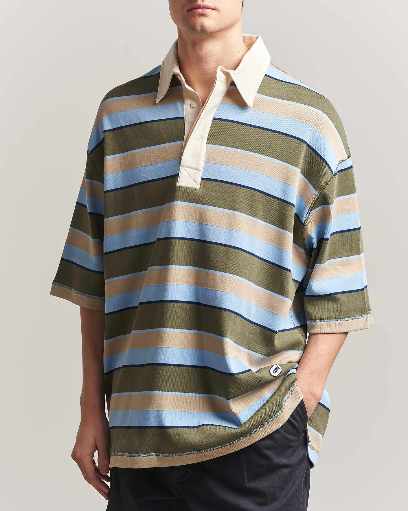 Men | Polo Shirts | AMI | Oversize Fit Striped Polo Multi