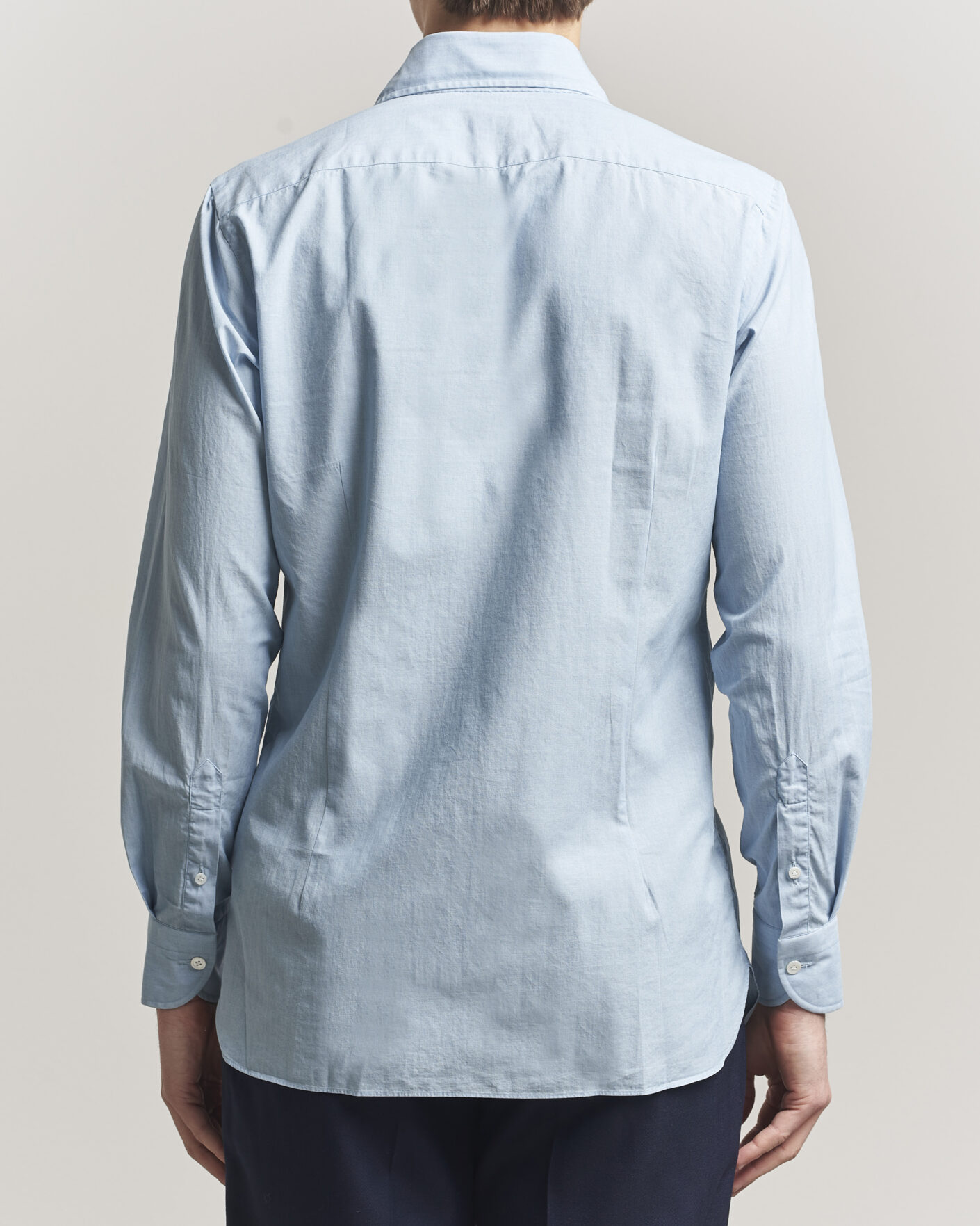 Men | Shirts | 100Hands | Light Cotton Voile Denim Shirt Blue