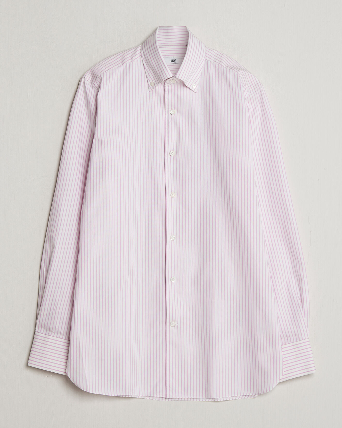 Men | Shirts | 100Hands | Washed Striped Oxford Shirt Lavender
