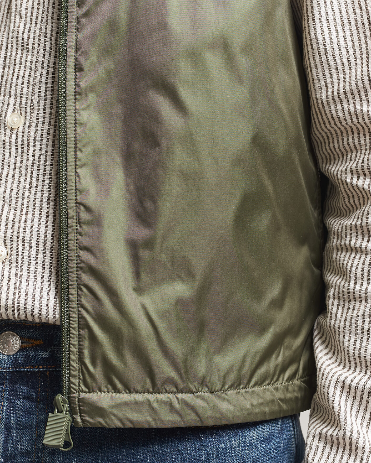 Men | Gilets | Aspesi | Vernes Nylon Gilet Olive