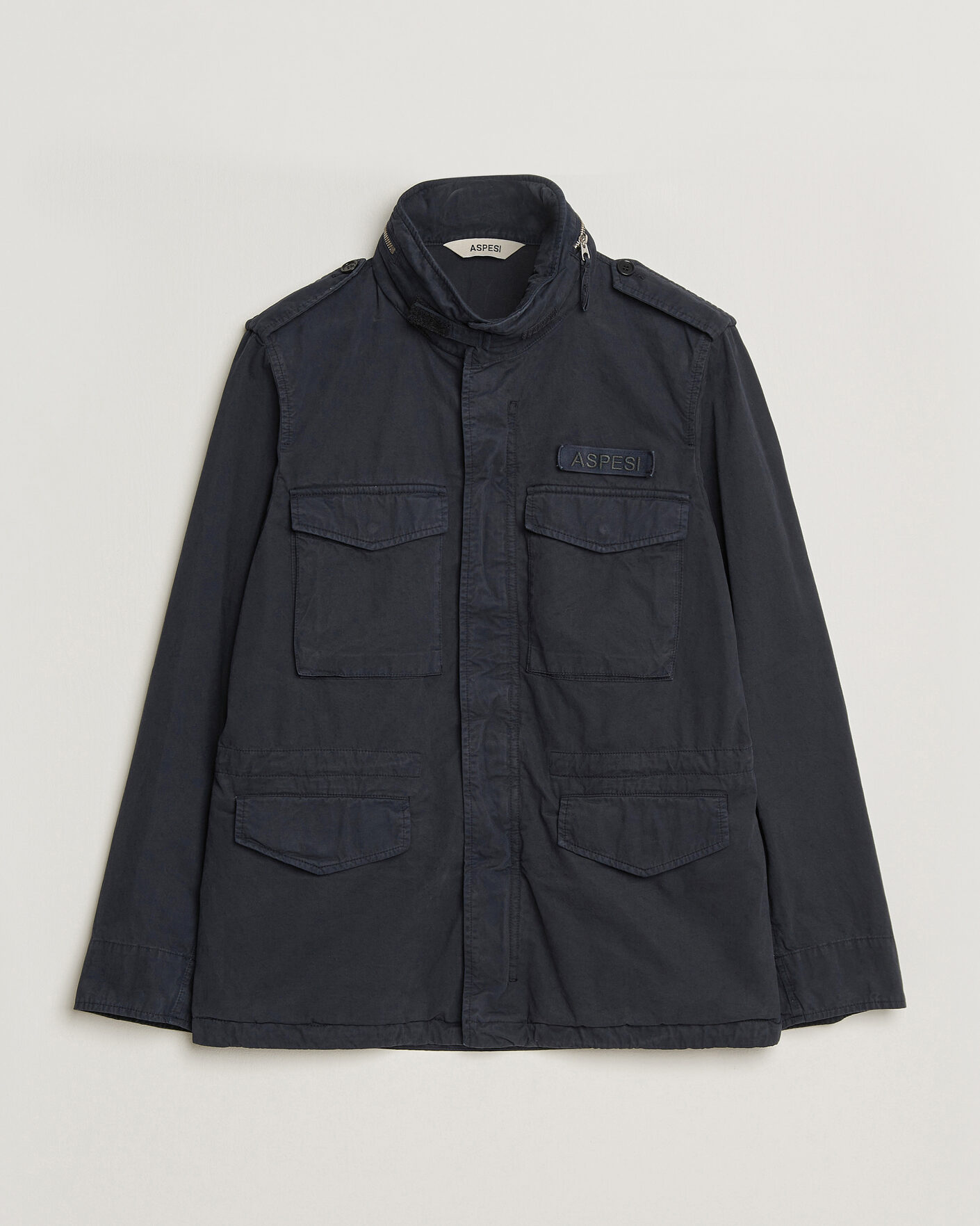 Aspesi Washed Cotton Field Jacket Navy at CareOfCarl.com