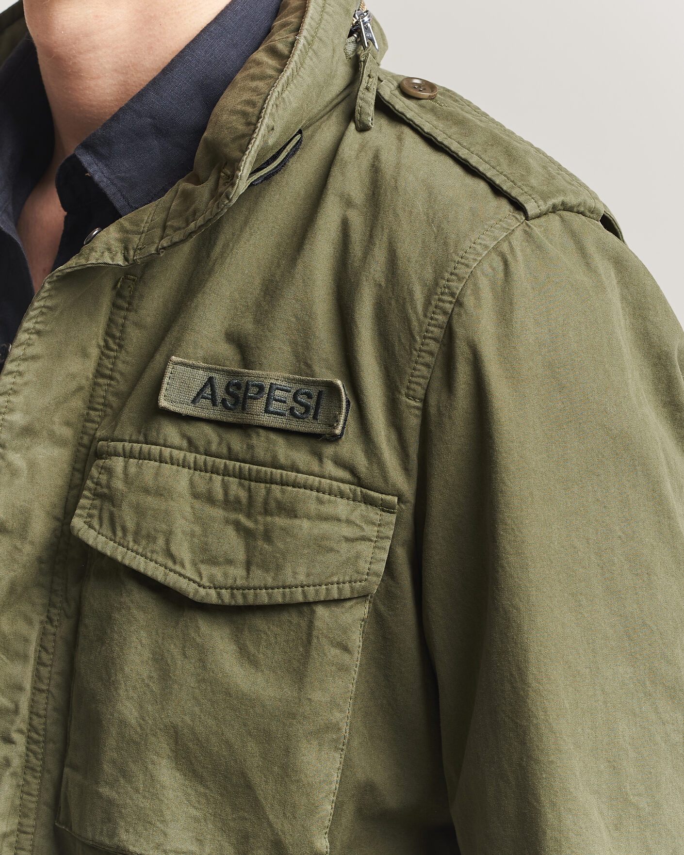 Aspesi Washed Cotton Field Jacket Military at CareOfCarl.com