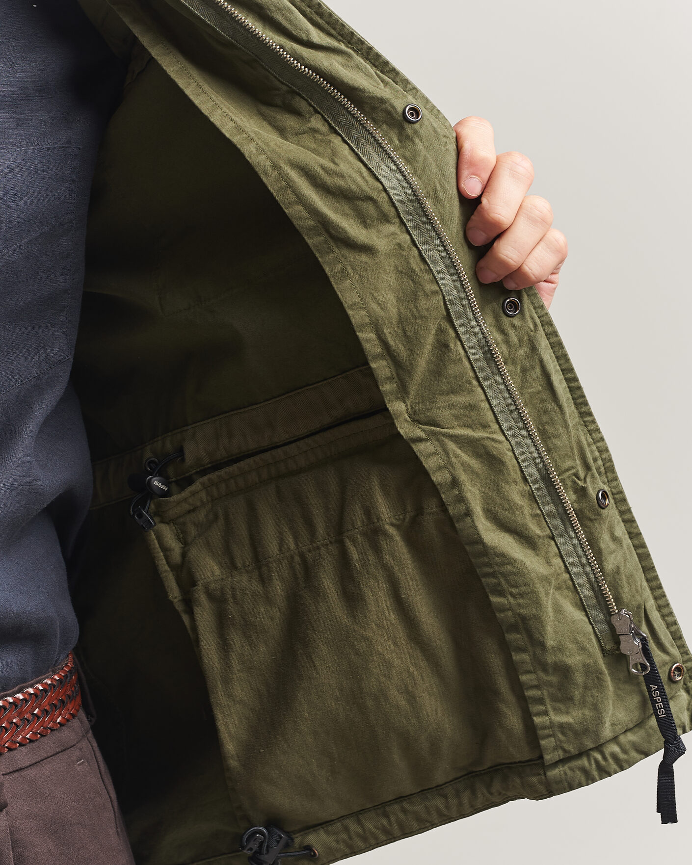 Aspesi Washed Cotton Field Jacket Military at CareOfCarl.com