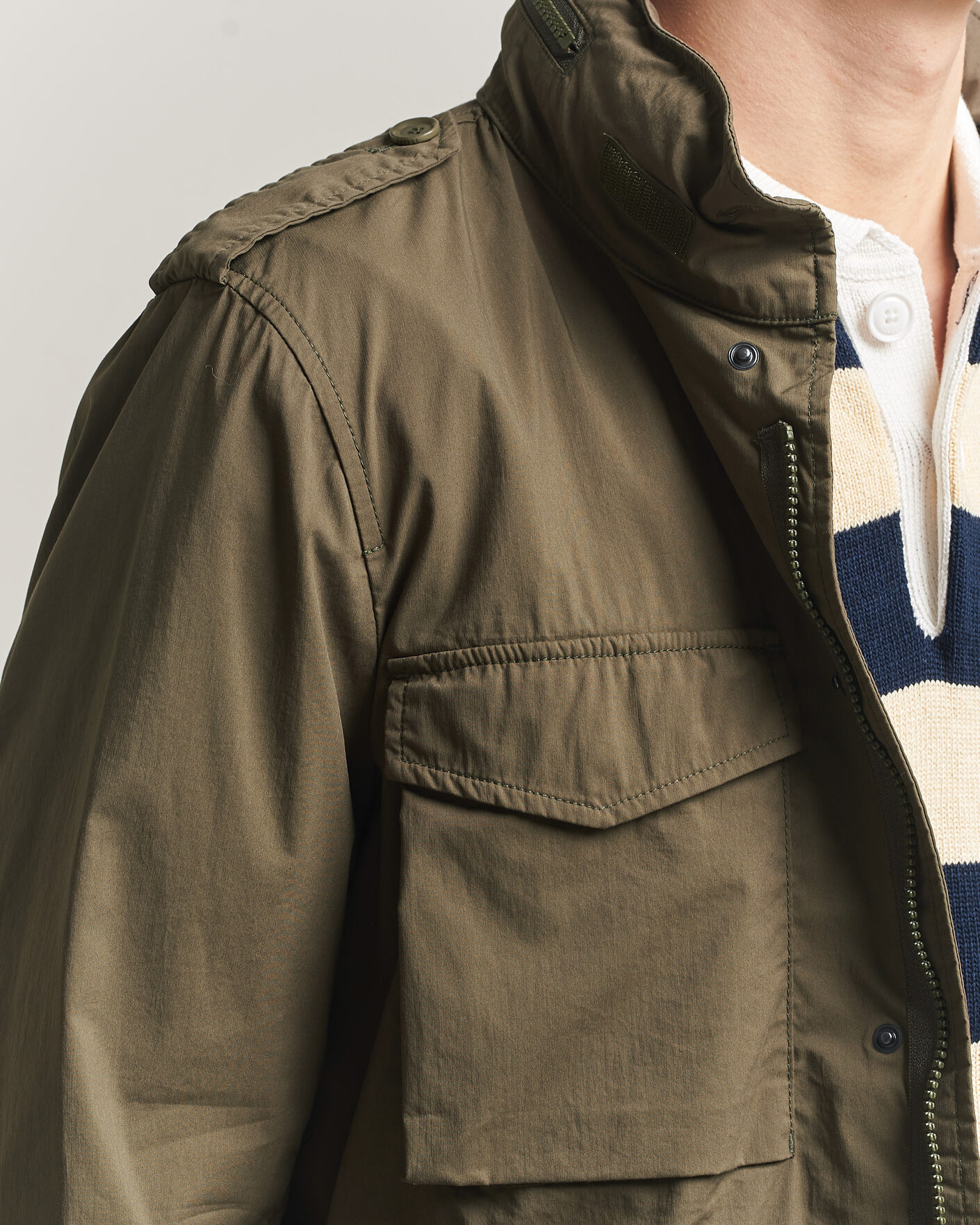 Men | Coats & Jackets | Aspesi | Lightweight Cotton Field Jacket Military