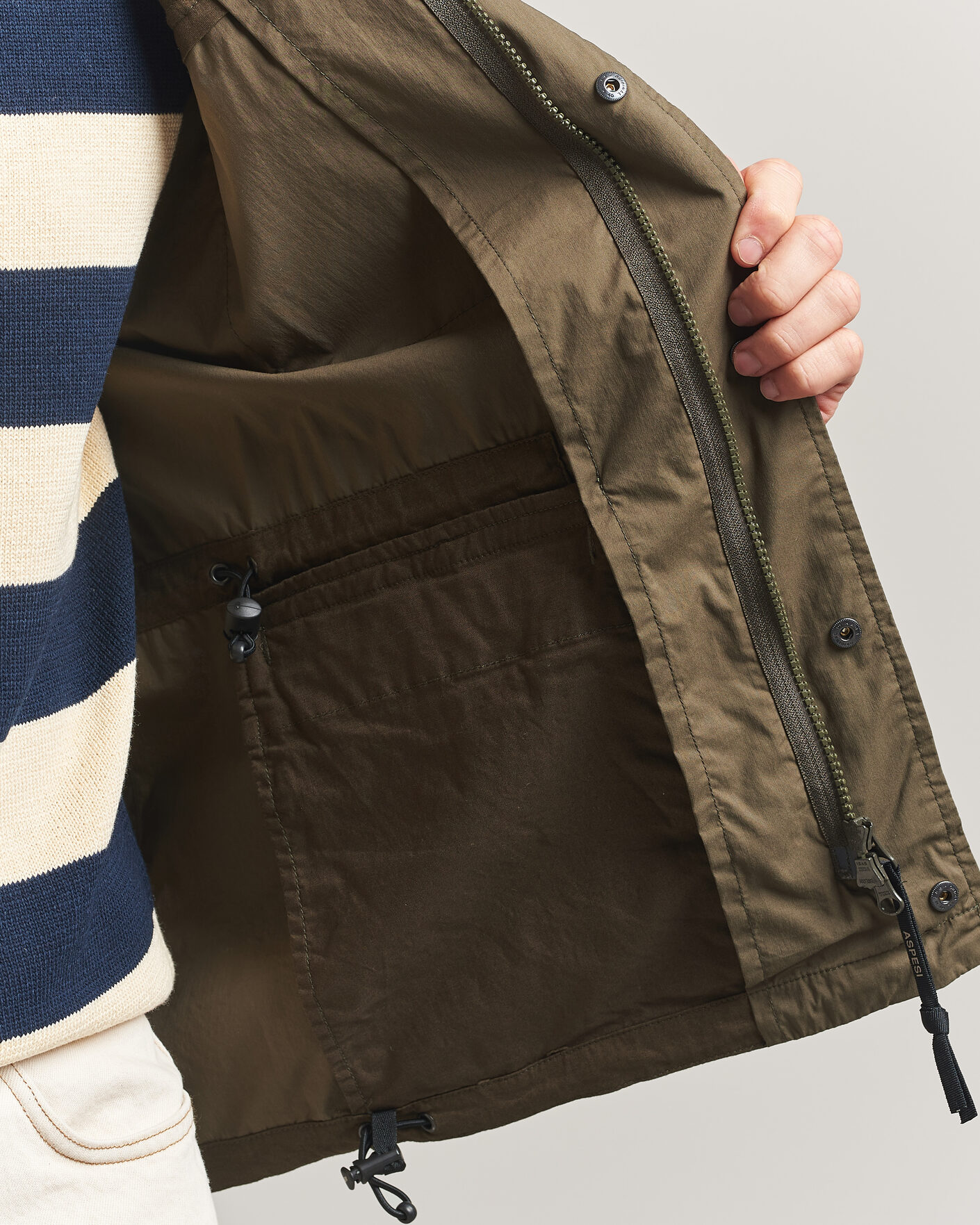 Men | Coats & Jackets | Aspesi | Lightweight Cotton Field Jacket Military