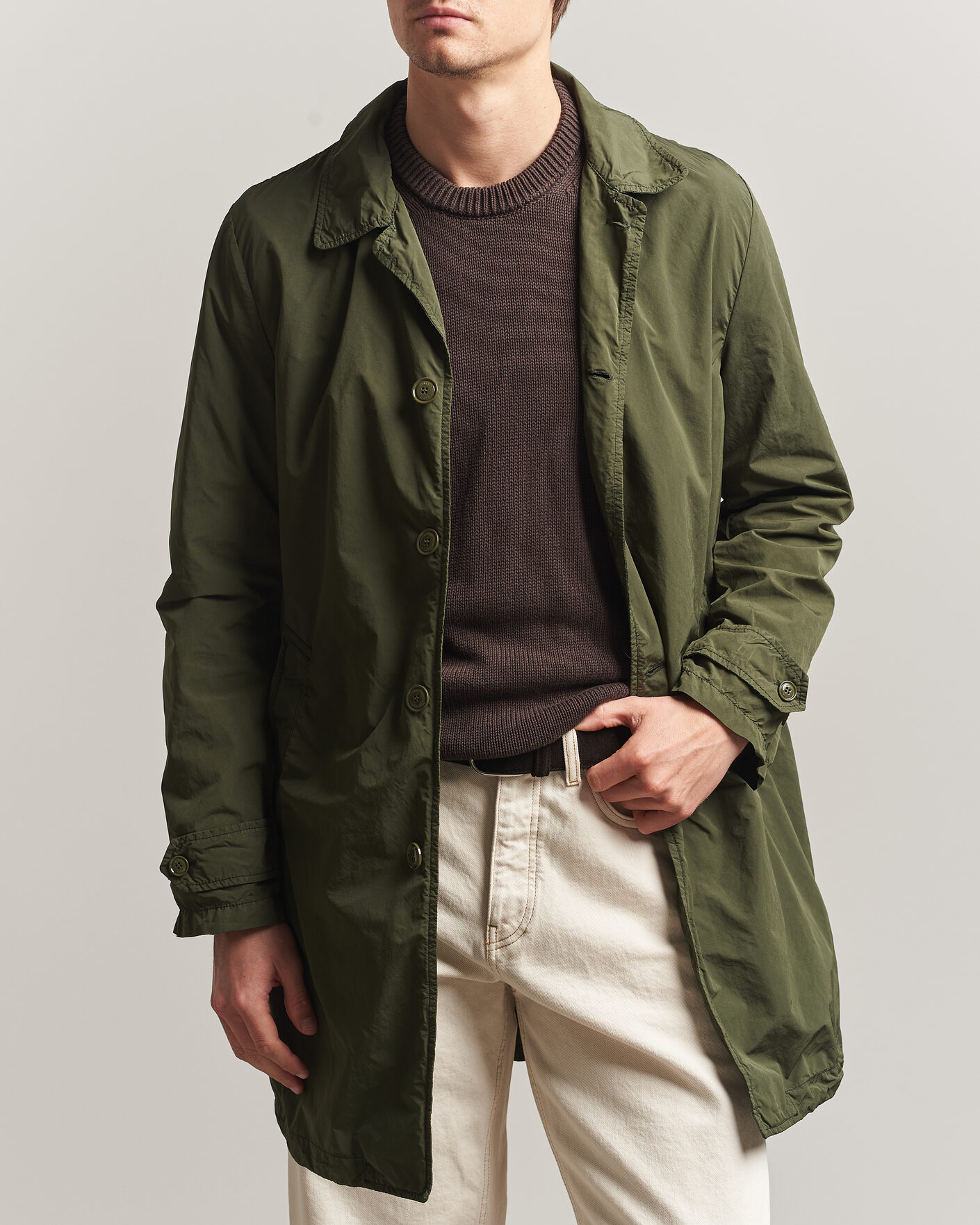 Aspesi Garment Dyed Lemon Coat Military at CareOfCarl.com