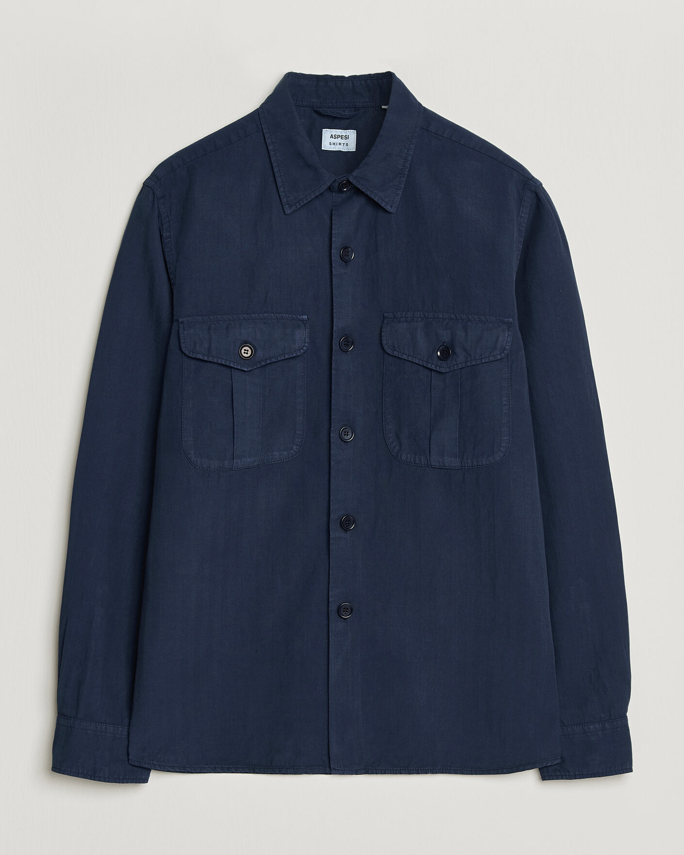 Men | Shirts | Aspesi | Double Pocket Overshirt Navy