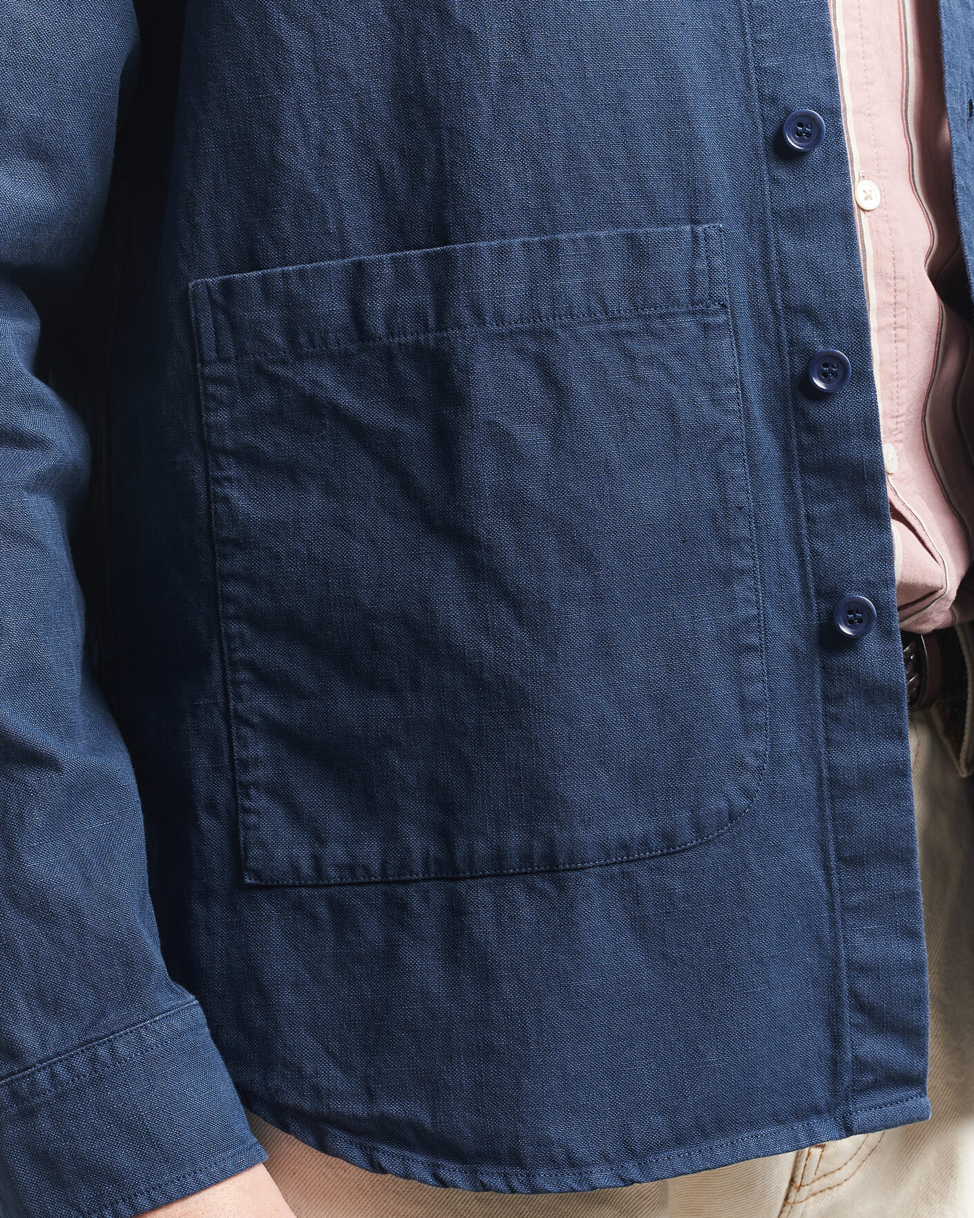 Men | Coats & Jackets | Aspesi | Garment Dyed Utility Shirt Dark Blue