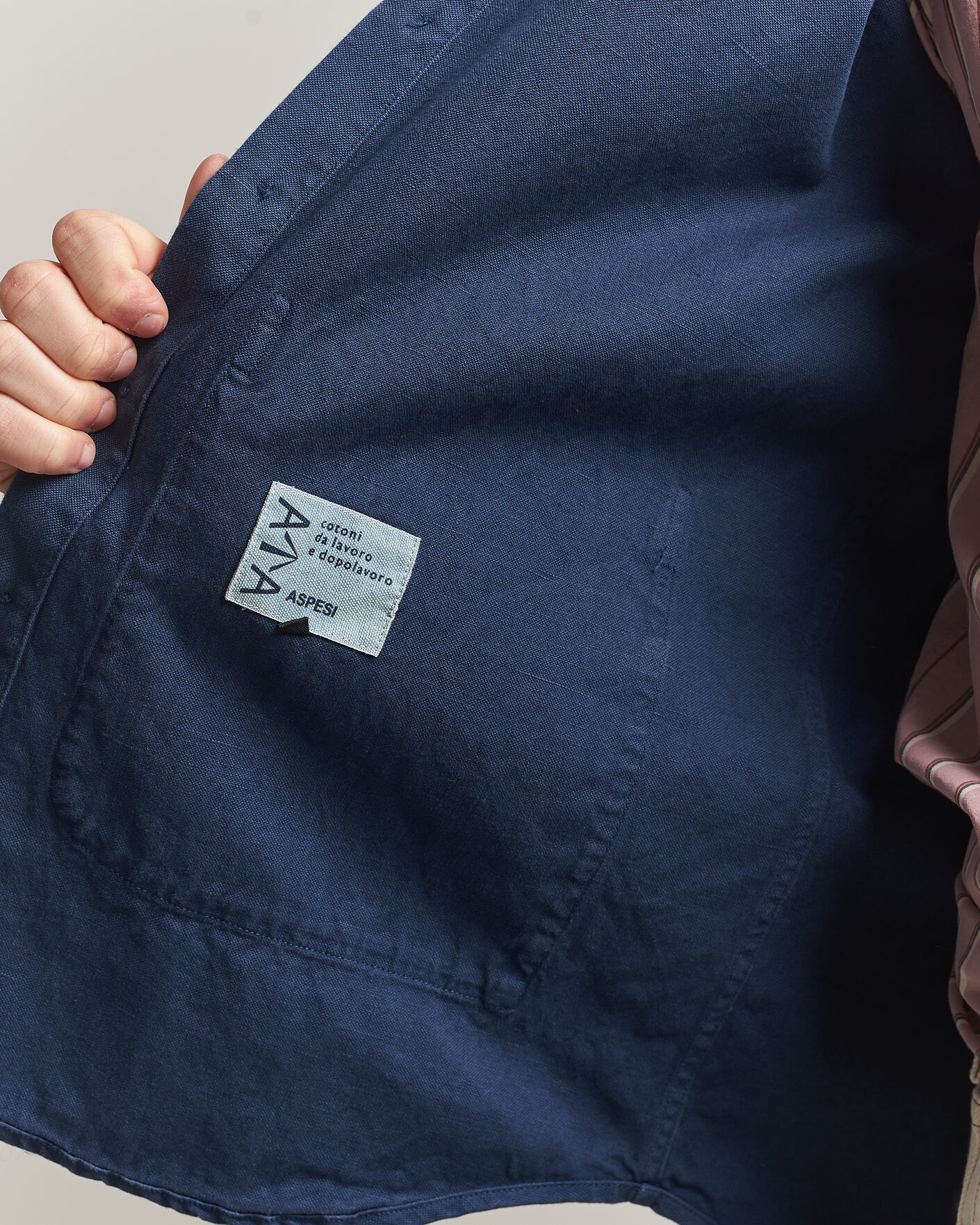 Men | Coats & Jackets | Aspesi | Garment Dyed Utility Shirt Dark Blue