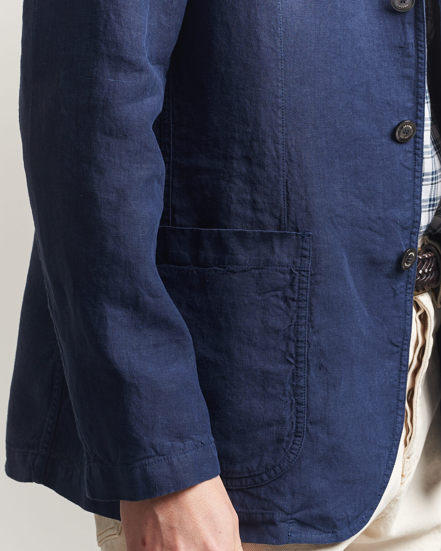 Men | Blazers | Aspesi | Samuraki Linen Blazer Navy