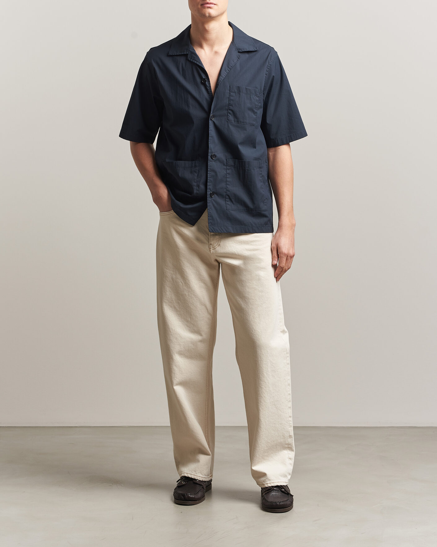 Men | Shirts | Aspesi | Ago Short Sleeve Shirt Navy