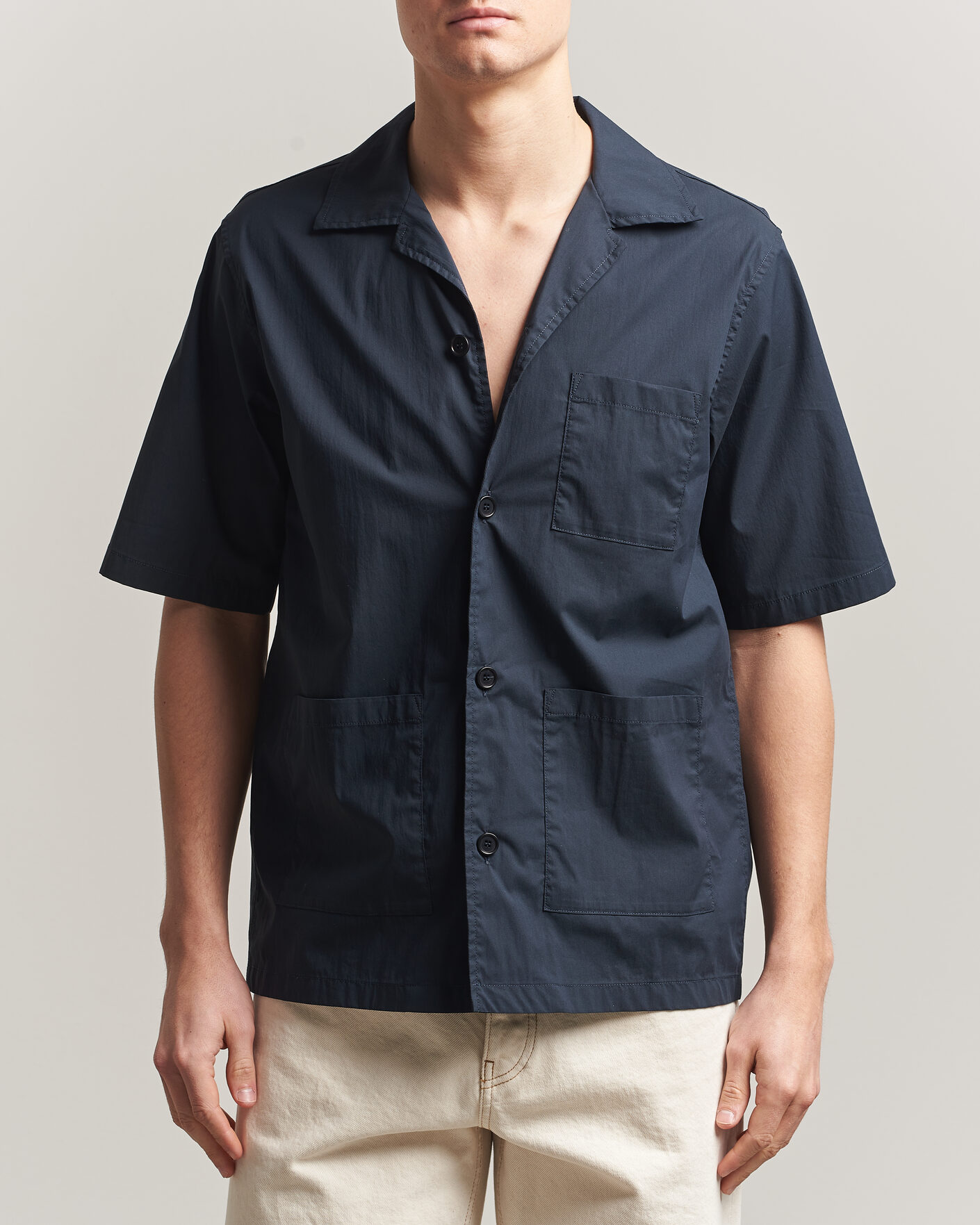 Aspesi Ago Short Sleeve Shirt Navy at CareOfCarl.com