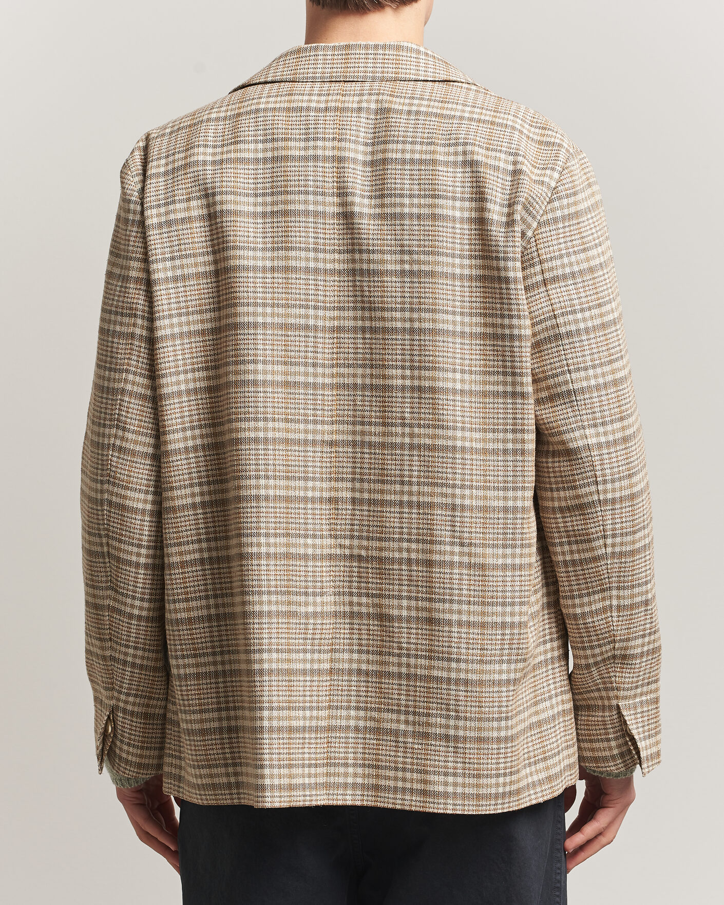 Men | Coats & Jackets | Auralee | Silk/Linen Chore Jacket Beige Check