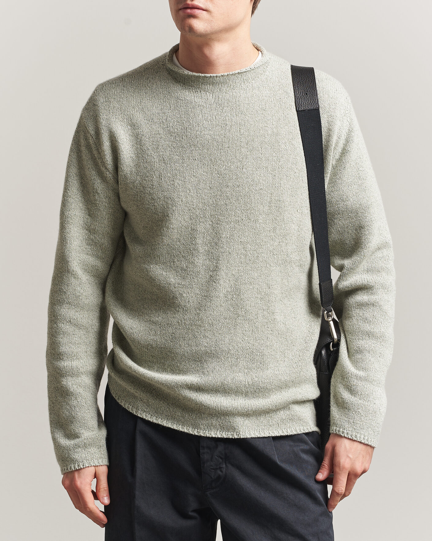 Men | Sweaters & Knitwear | Auralee | Cashmere/Silk Crew Neck Mint Melange