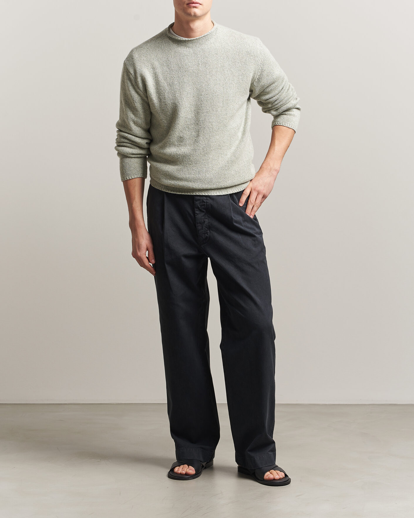 Auralee Garment Dyed Finx Chinos Black at CareOfCarl.com