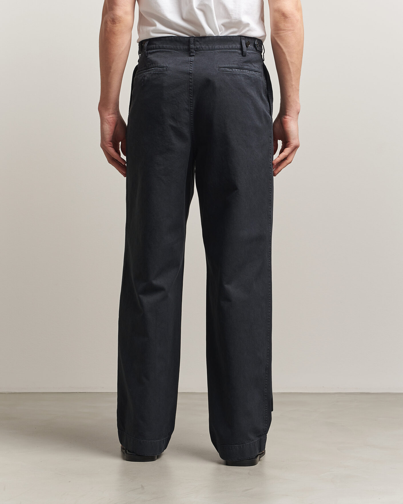 Auralee Garment Dyed Finx Chinos Black at CareOfCarl.com