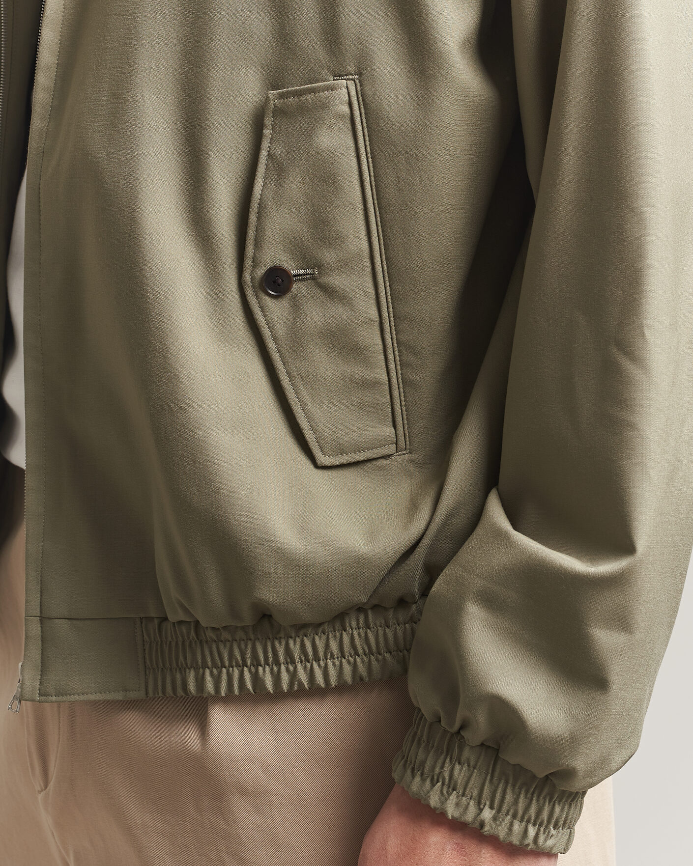 Men | Coats & Jackets | Auralee | Wool Zip Bomber Jacket Light Khaki