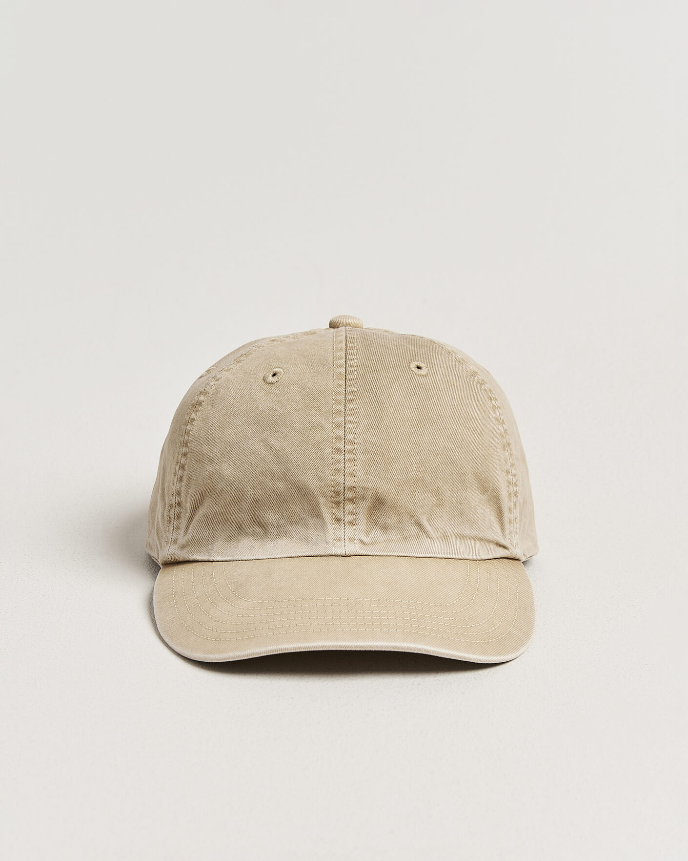 Auralee Garment Dyed Finx Baseball Cap Light Beige at CareOfCarl.com