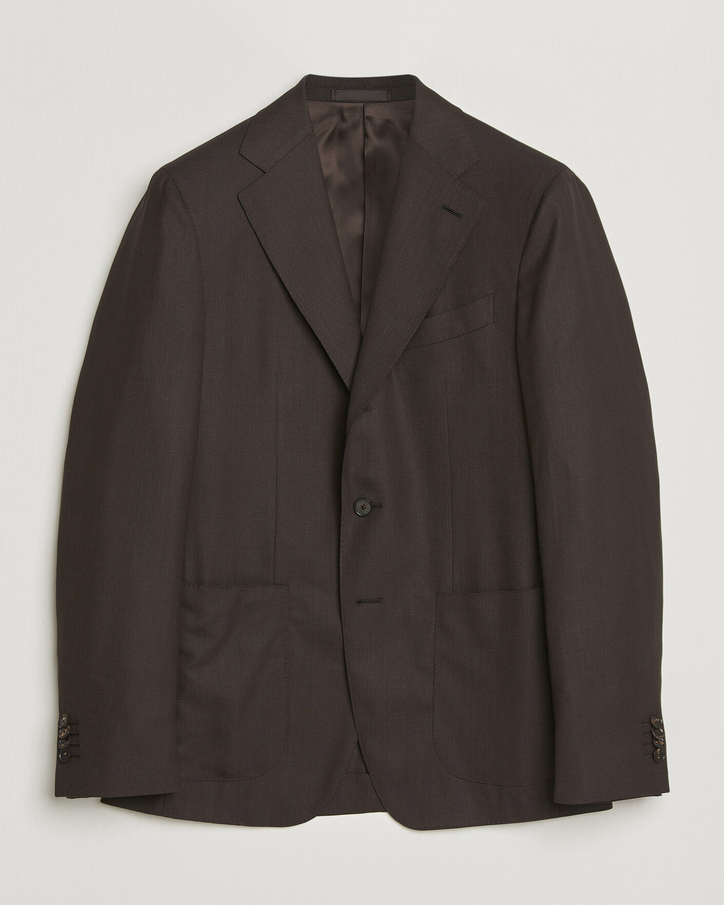 Caruso Aida Wool Hopsack Blazer Dark Brown at CareOfCarl.com