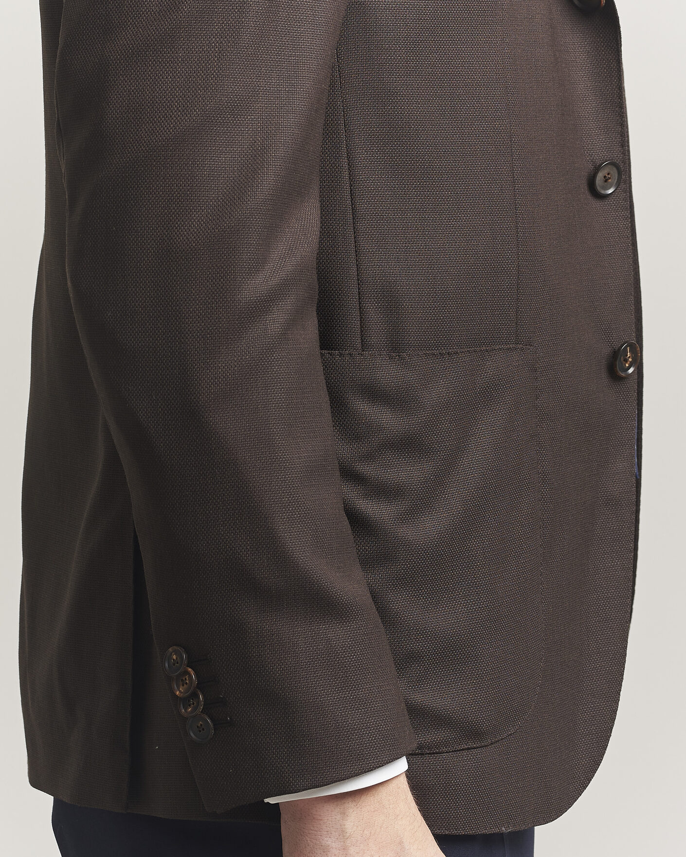 Men | Blazers | Caruso | Aida Wool Hopsack Blazer Dark Brown