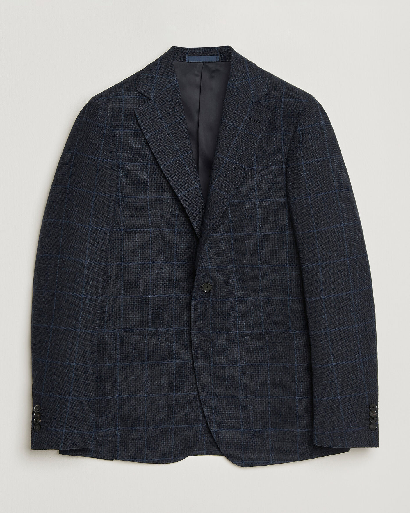 Men | Blazers | Caruso | Aida Wool Hopsack Blazer Navy Check
