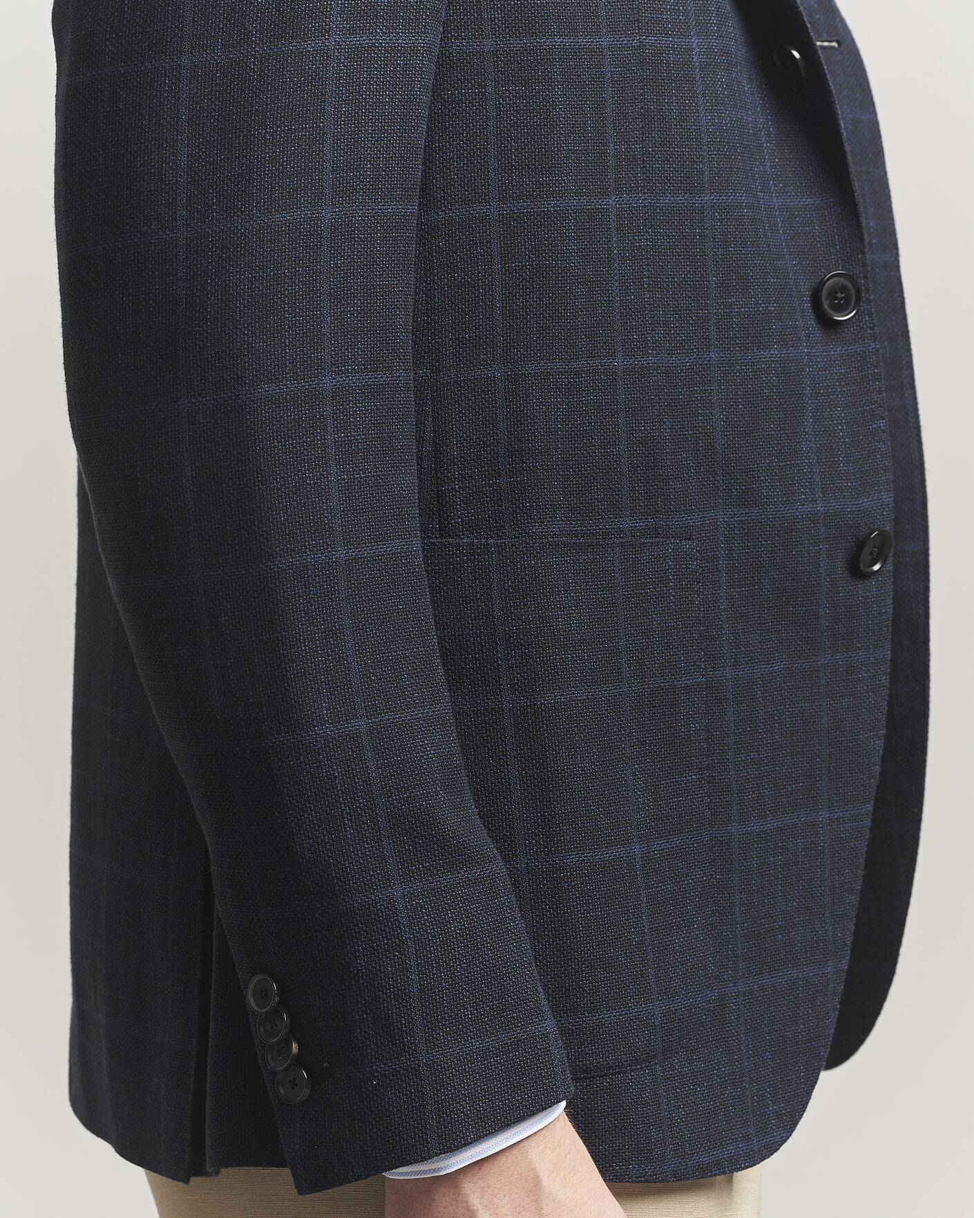 Men | Blazers | Caruso | Aida Wool Hopsack Blazer Navy Check