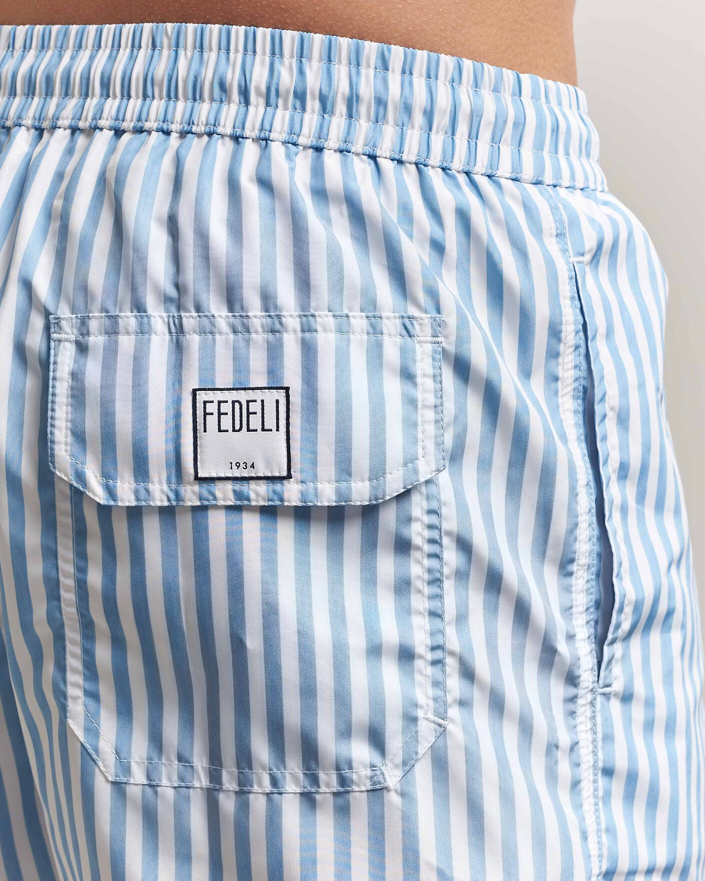 Men | Swimwear | Fedeli | Madeira Swim Trunk Wide Blue Stripes
