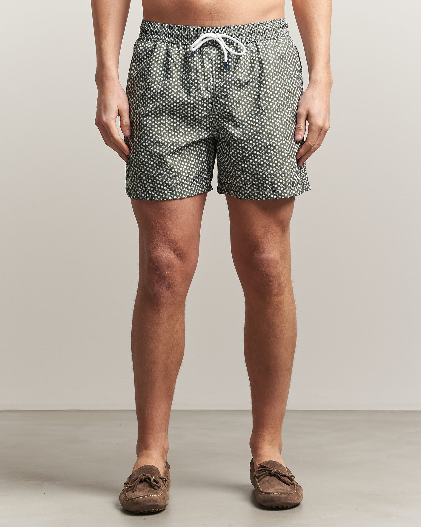 Men | Swimwear | Fedeli | Madeira Swim Trunk Green Flowers