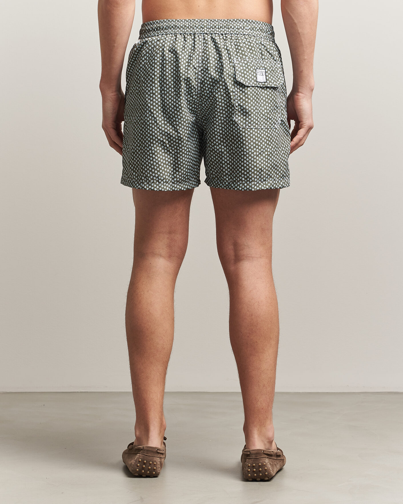 Fedeli Madeira Swim Trunk Green Flowers at CareOfCarl.com